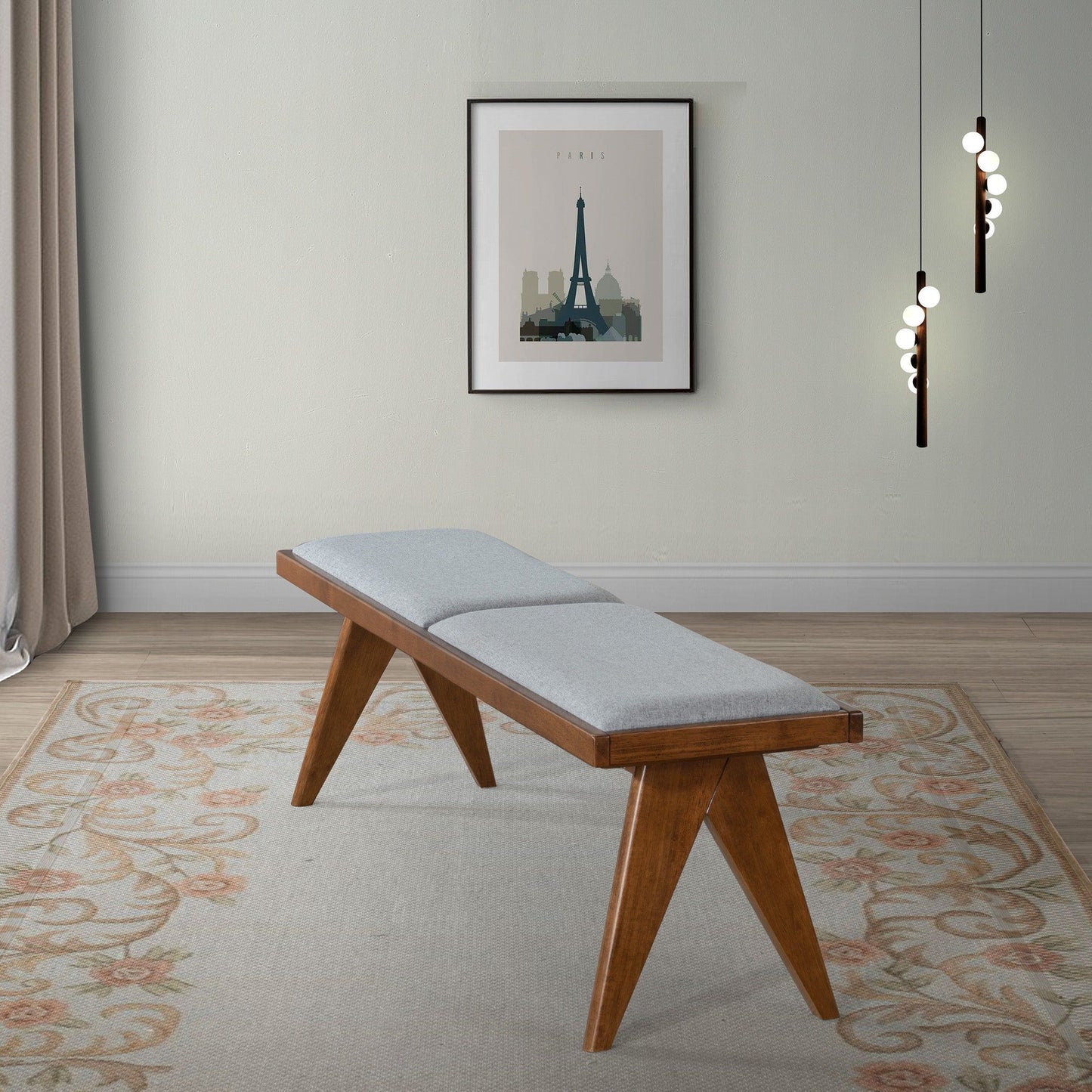 Keira - Bench - Brown / Light Gray