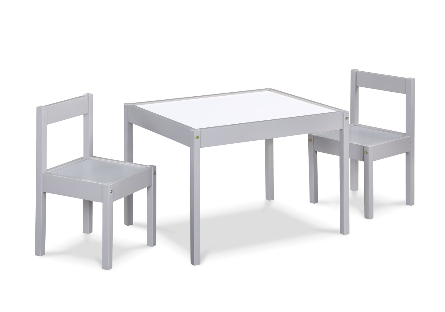 Gibson - 3-Piece Dry Erase Kids Table & Two Chair Set - Gray