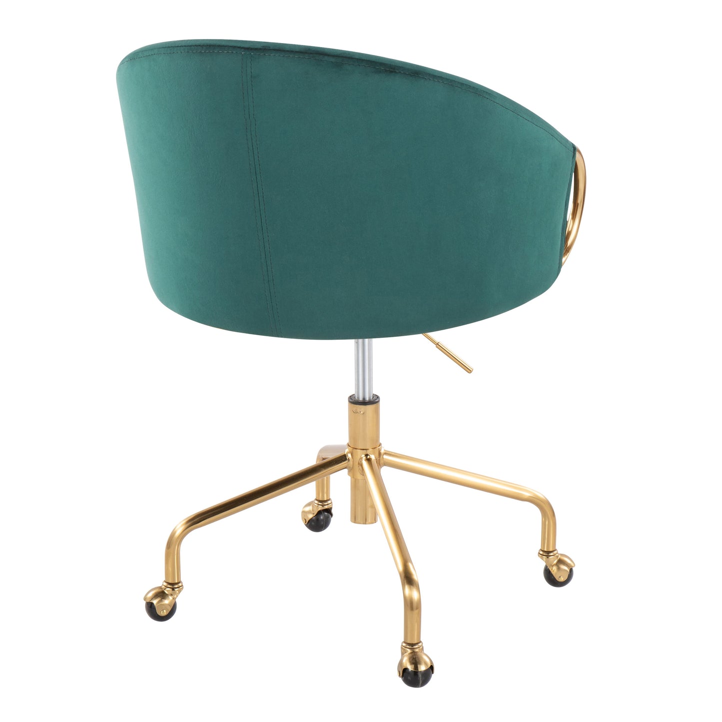 Claire - Contemporary / Glam Task Chair - Gold / Green