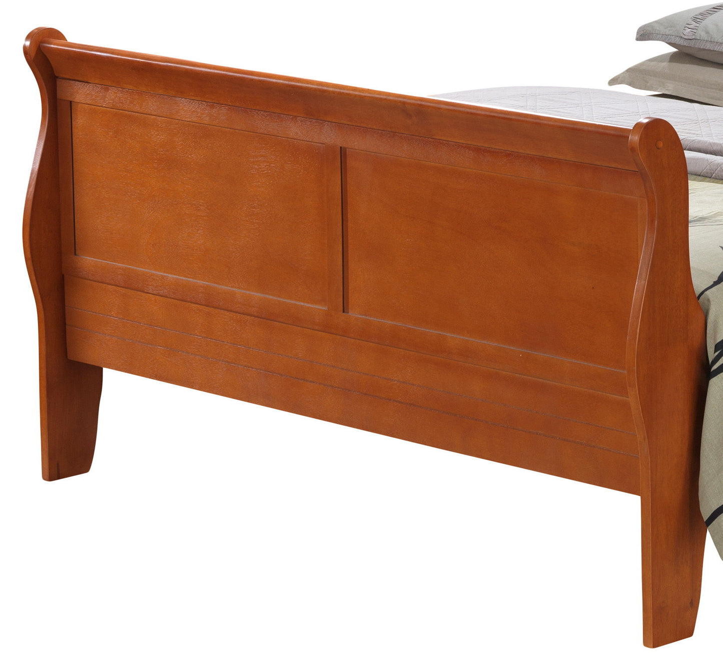 Queen Bed Panel Sleigh - Oak