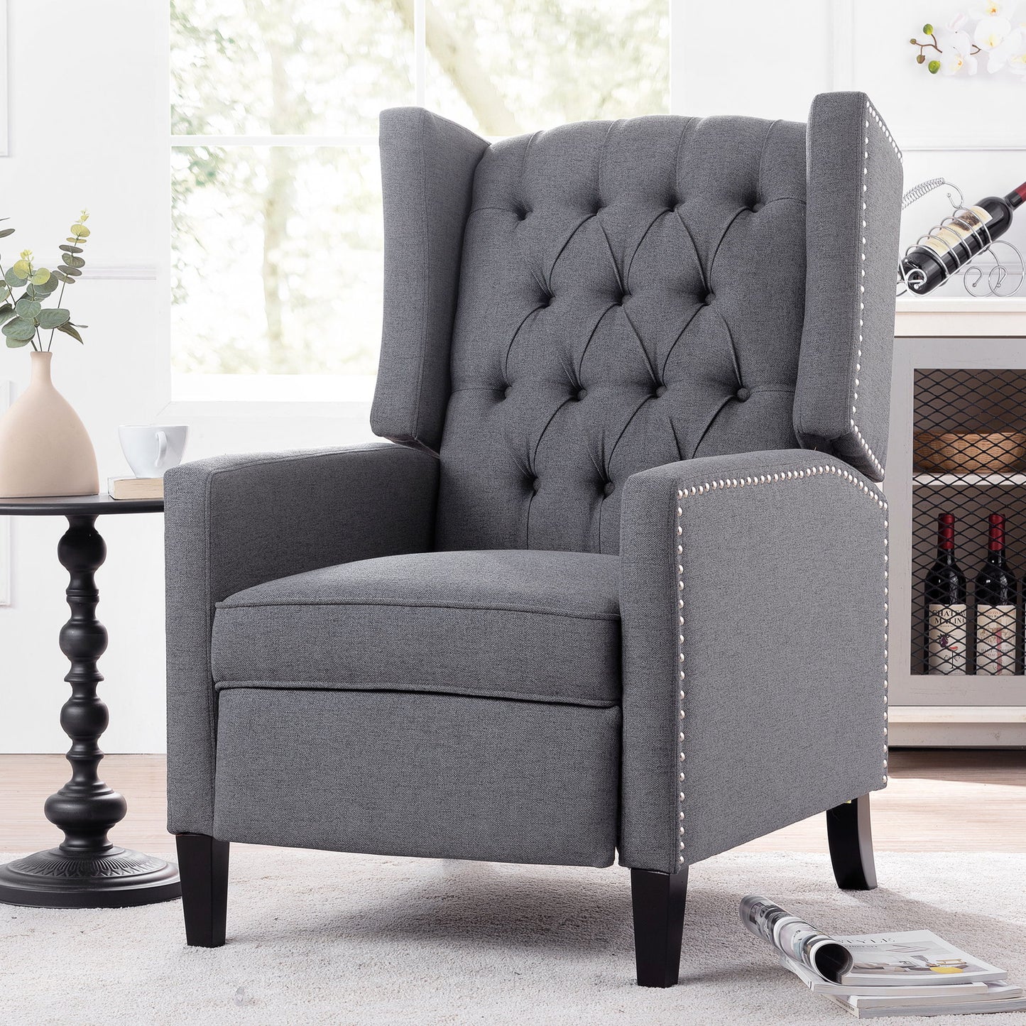 Manual Wing Chair Recliner - Gray