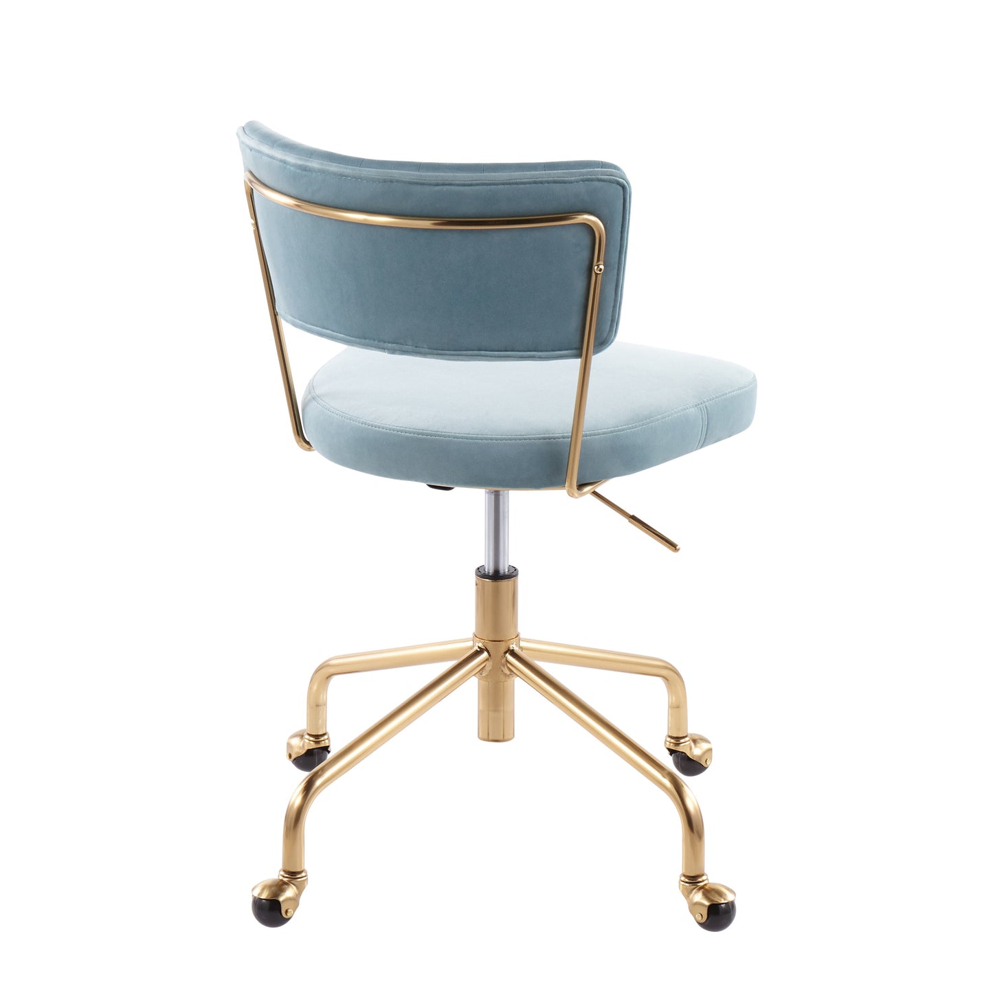 Tania - Contemporary Task Chair - Gold / Light Blue