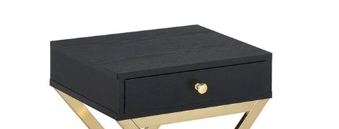 Coleen - Accent Table - Black / Brass