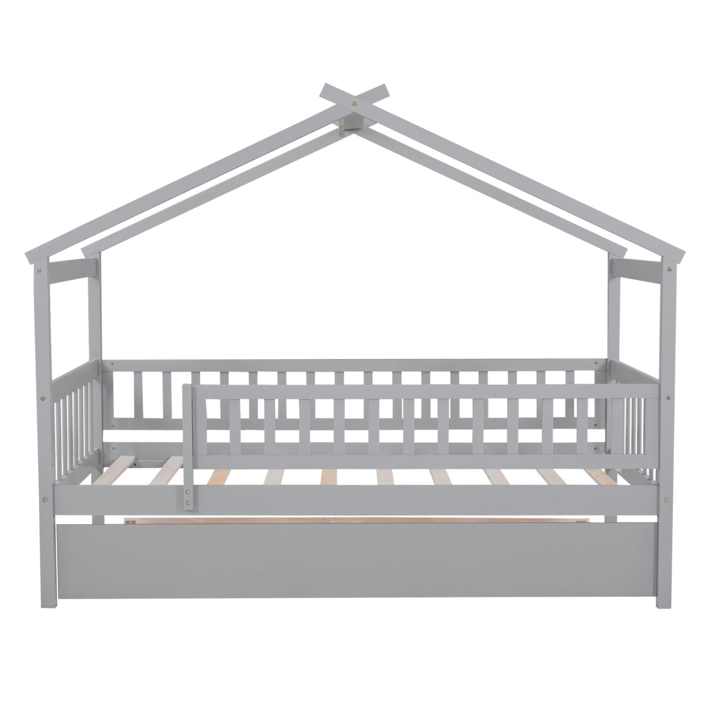 Twin Size House Bed & Twin Size Trundle - Gray