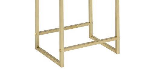 Coleen - Accent Table - White / Brass