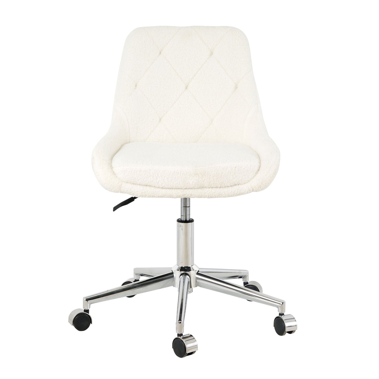 Modern Teddy Fleece Fabric Dining Chair With Chrome Legs, Soft And Comfortable - Beige