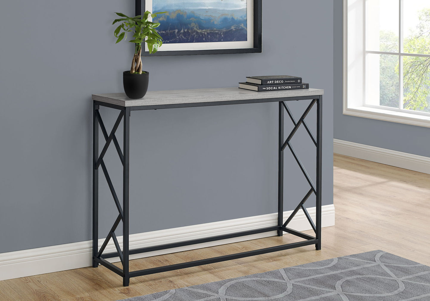 Accent Console Table For Entryway, Contemporary And Modern - Gray