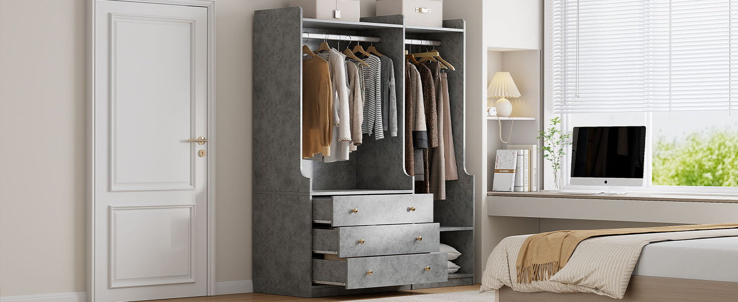 Open Wardrobe Storage For Bedroom - Gray
