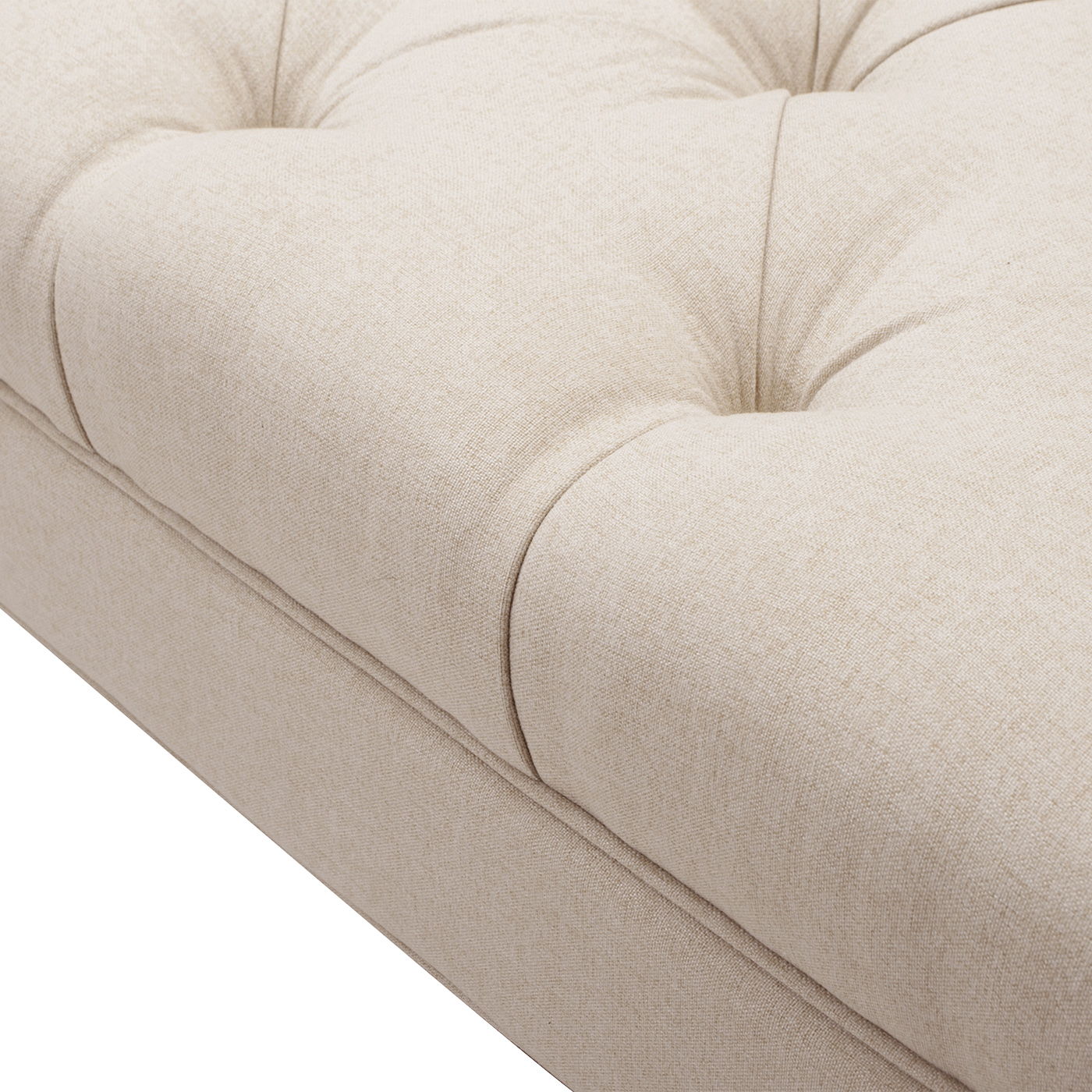 Alma - Tufted Flared Arm Entryway Bench - Sky Neutral Beige