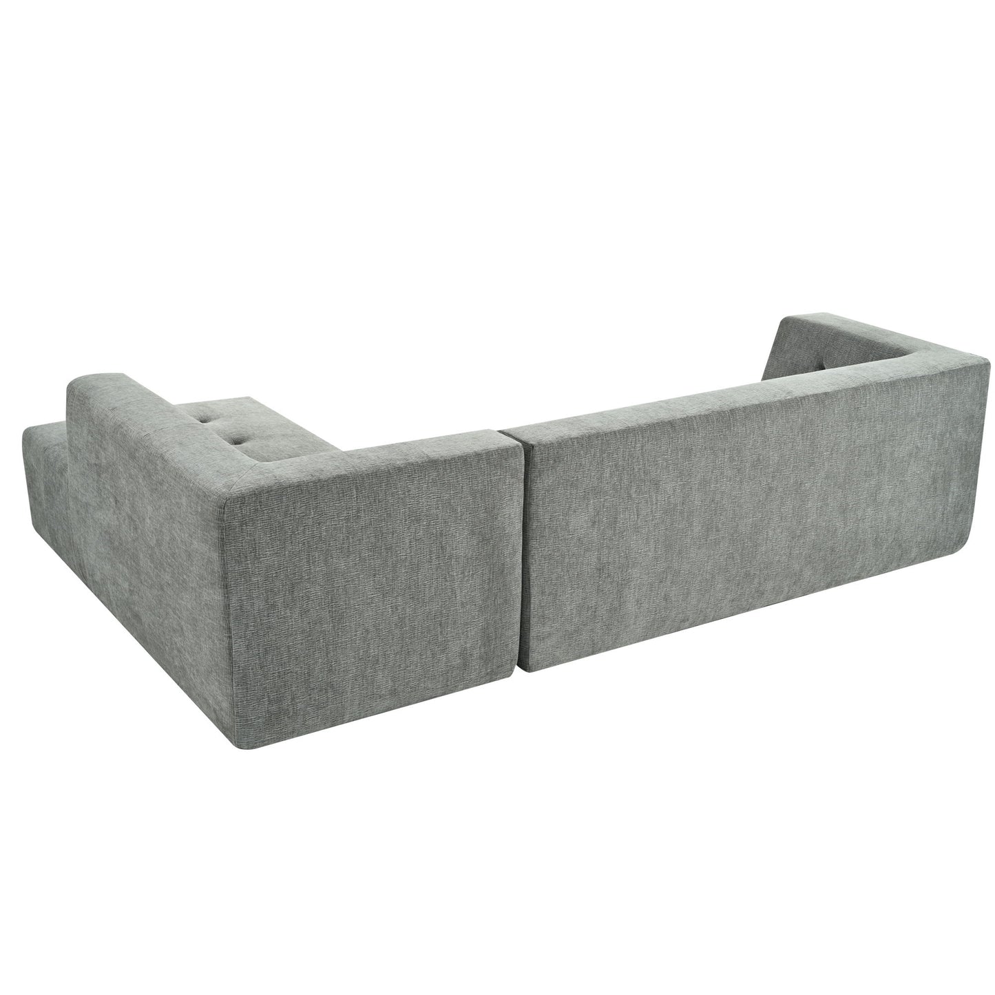 Modular Combination Sofa Set, Modern Minimalist Sofa, Living Room Upholstered Sofa Bed, Bedroom, 2 Pieces Computer Free Combination, L - Shaped - Light Gray