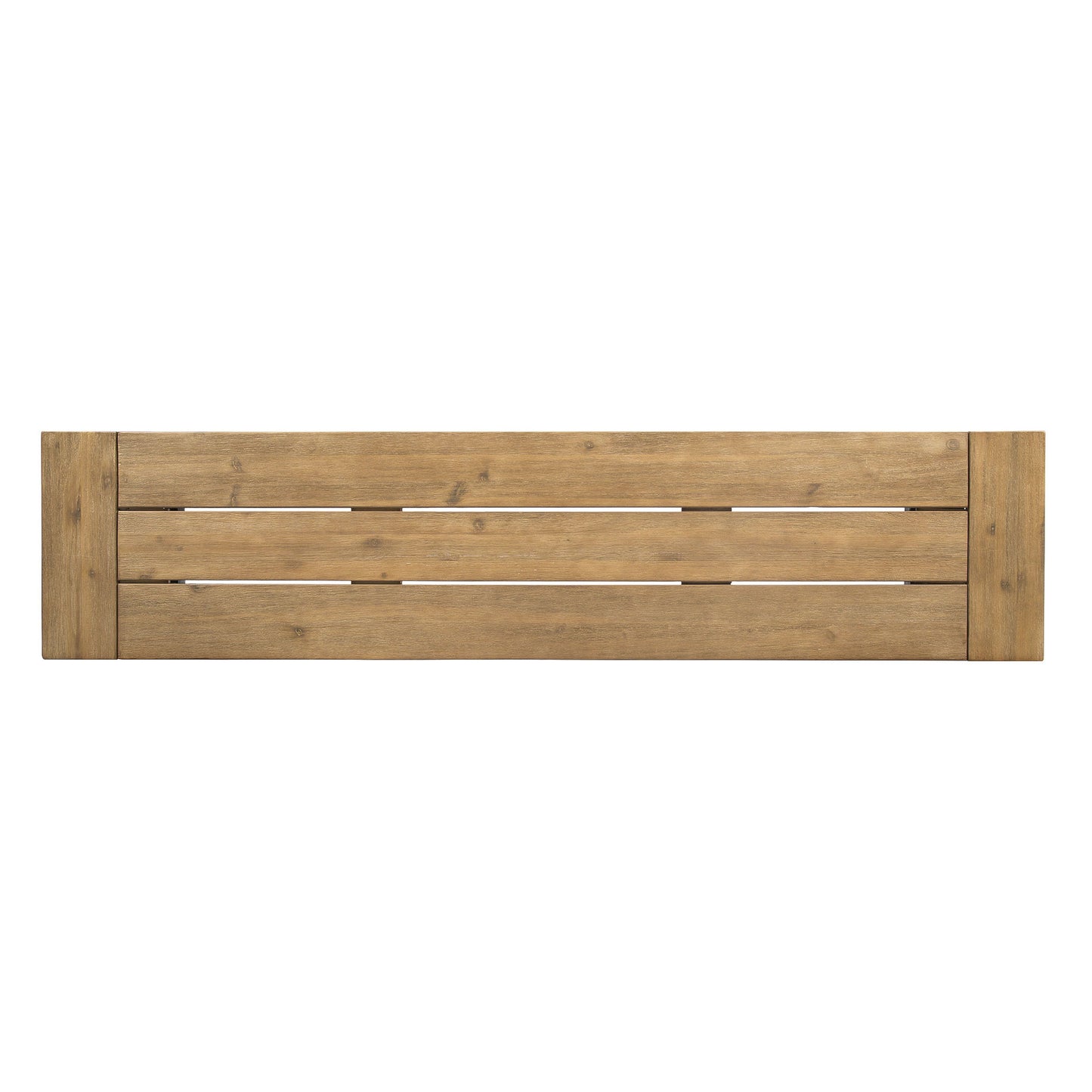 Outdoor Bench With Slat Panel Design And Frame - Natural / Gray