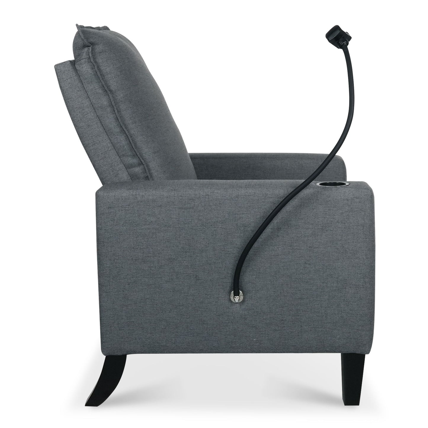 Recliner Chairs For Adults, Adjustable Recliner Sofa With Mobile Phone Holder & Cup Holder, Modern Reclining Chairs Fabric Push Back Recliner Chairs For Living Room, Bedroom - Gray