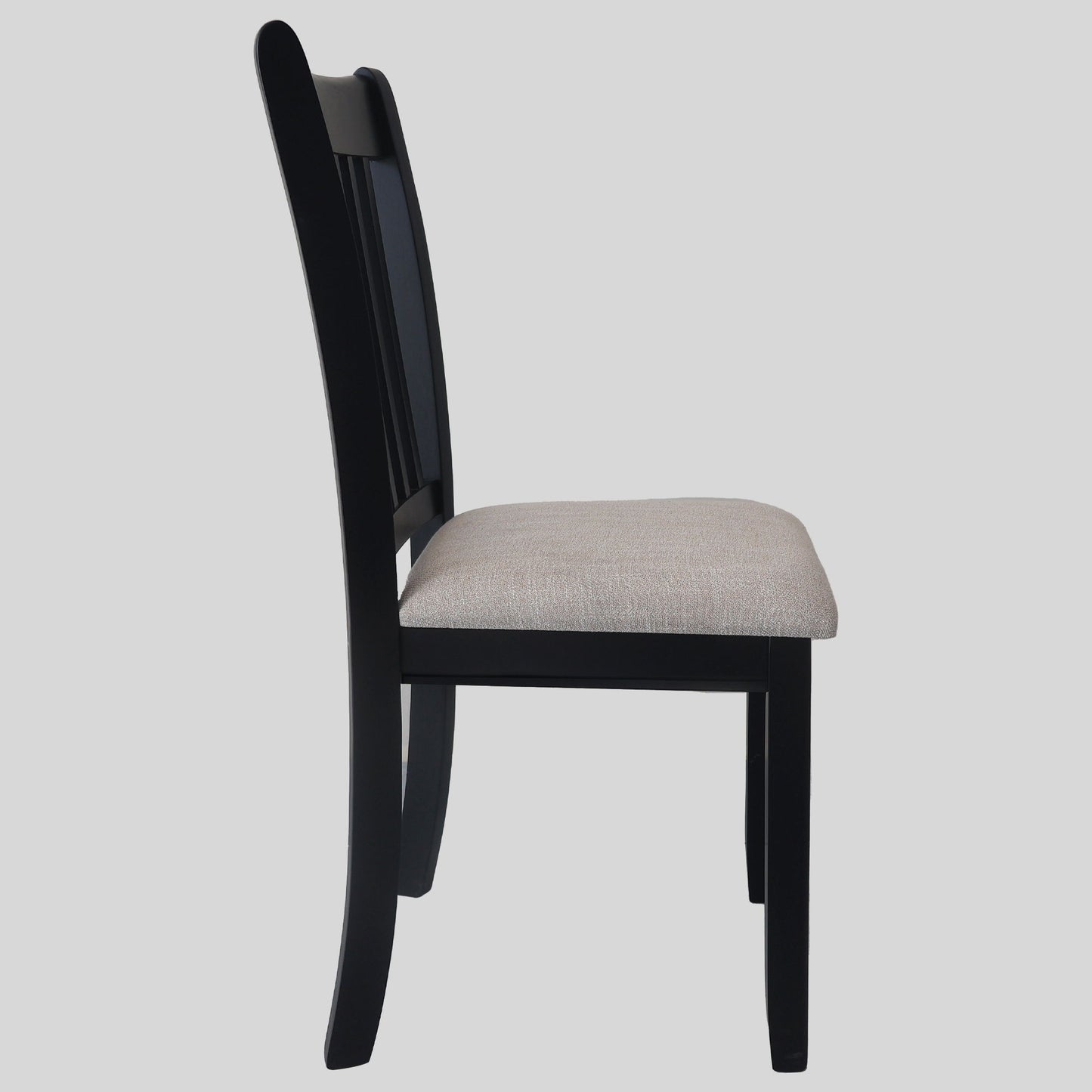 Modern Dining Chair (Set of 2) With Cushion Seats And Wooden Back - Black