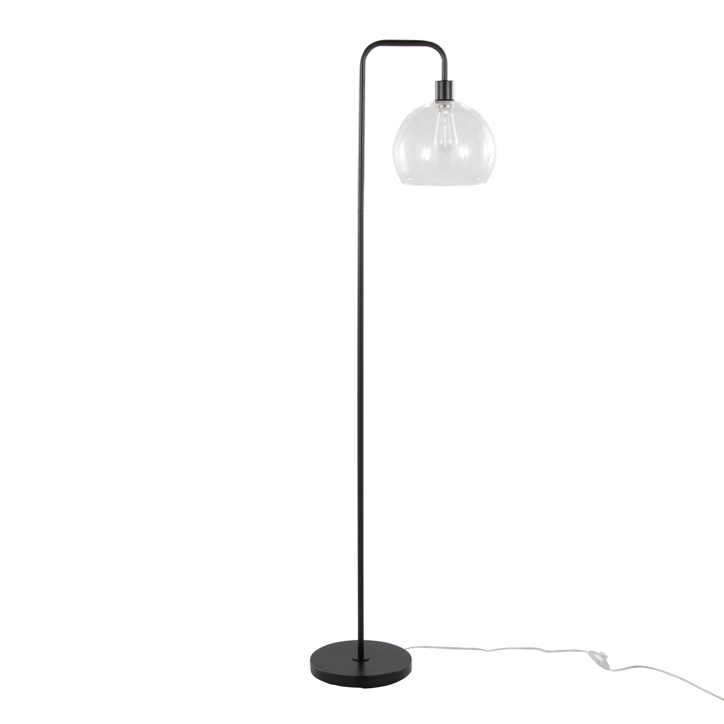 Metro - Contemporary Floor Lamp - Oil Bronze / Clear Seeded