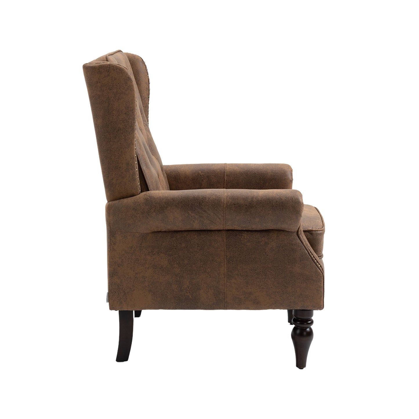 Modern Wood Frame Armchair With Sturdy Wood Legs And Microsuede Upholstery For Living Room