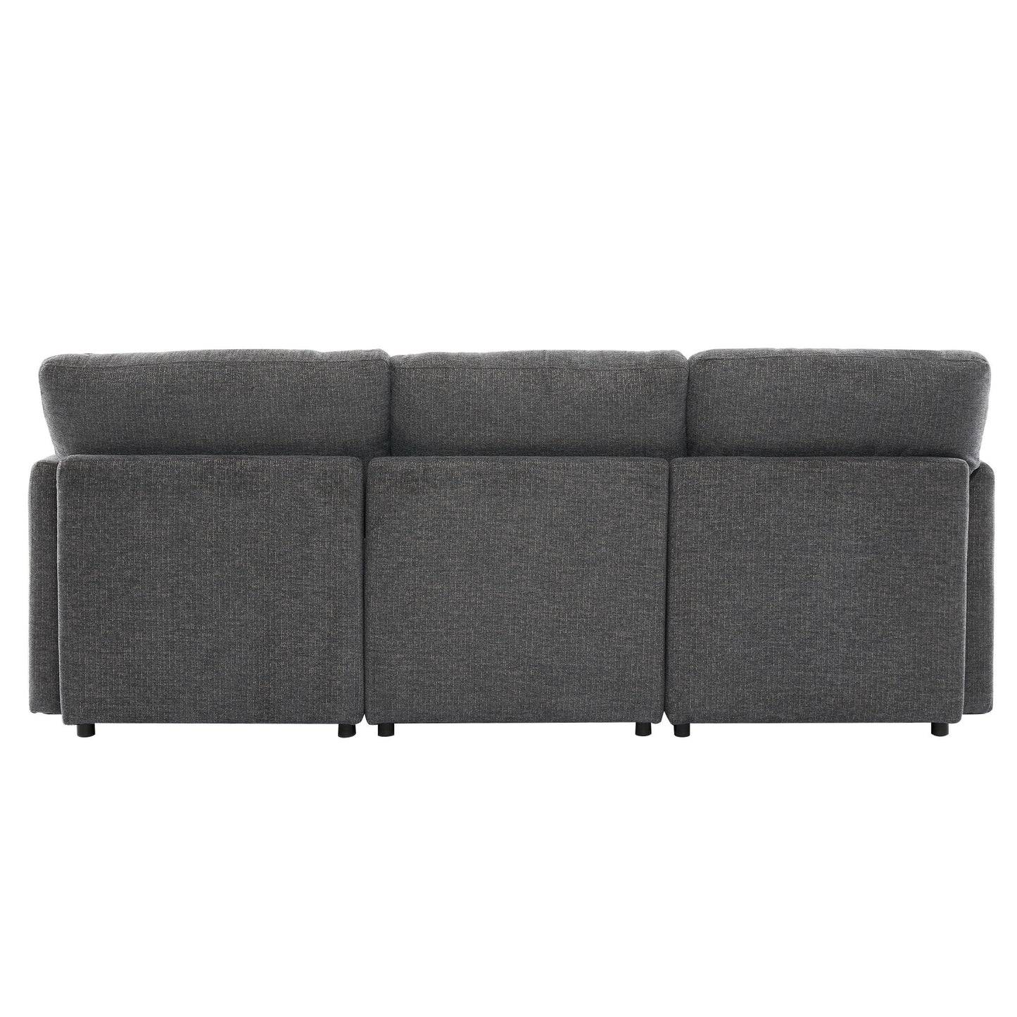 Sectional Sofa Modular Sofa U - Shaped Sofa Couch Sofa Bed L - Shaped Sofa With A Movable Ottoman And Two USB Ports For Living Room - Gray