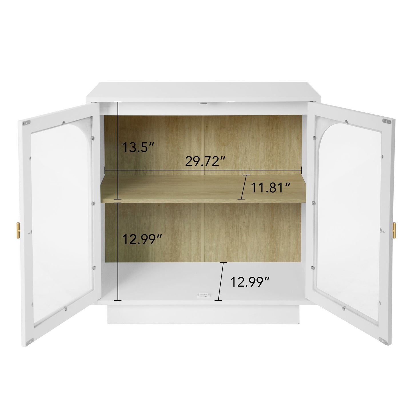 Storage Cabinet With Door For Living Room, Dining Room, Study - White
