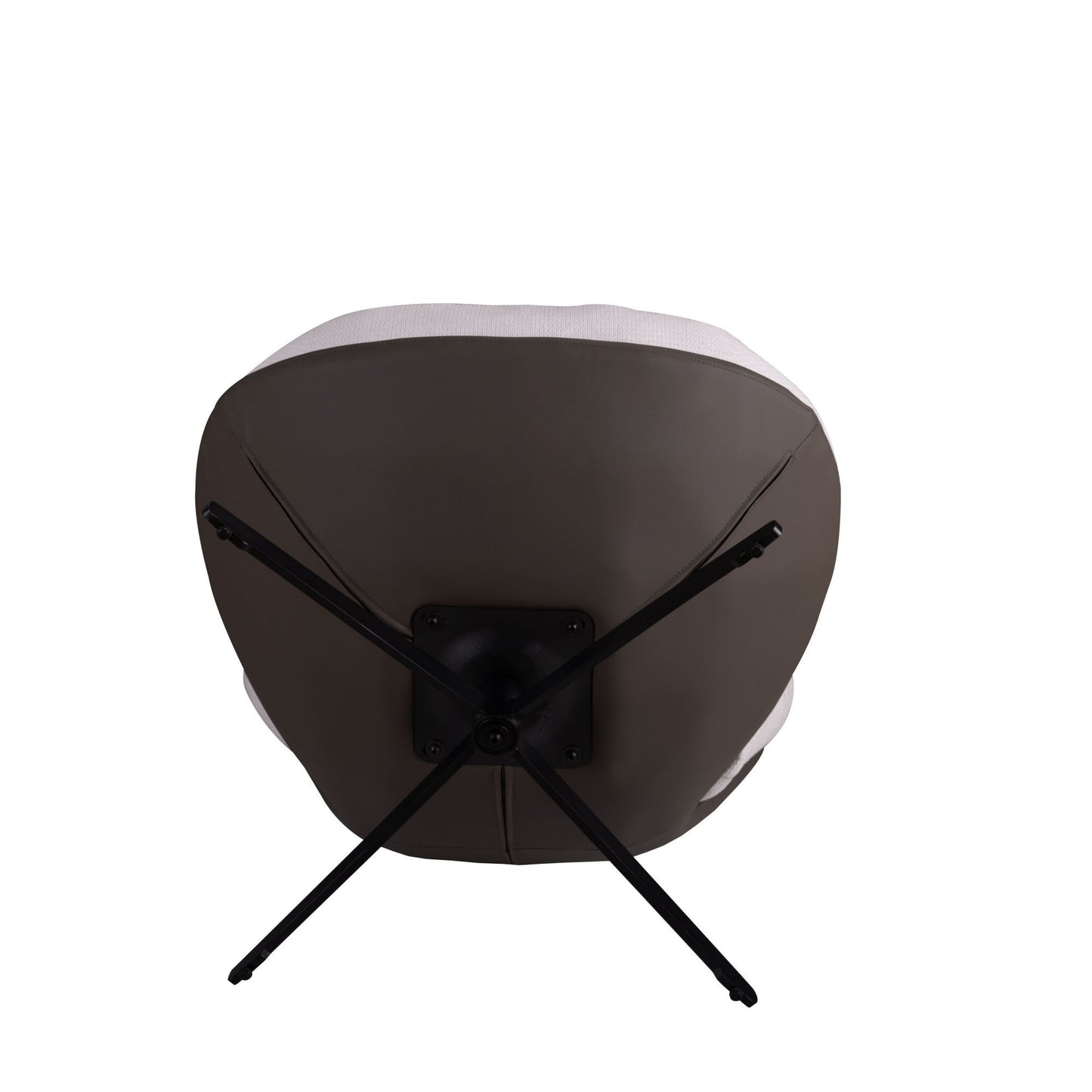 360ÔøΩÔøΩ Swivel Office Chair, Modern Chenille Chair With And Metal Base Frame, No Wheels, Accent Chair - White