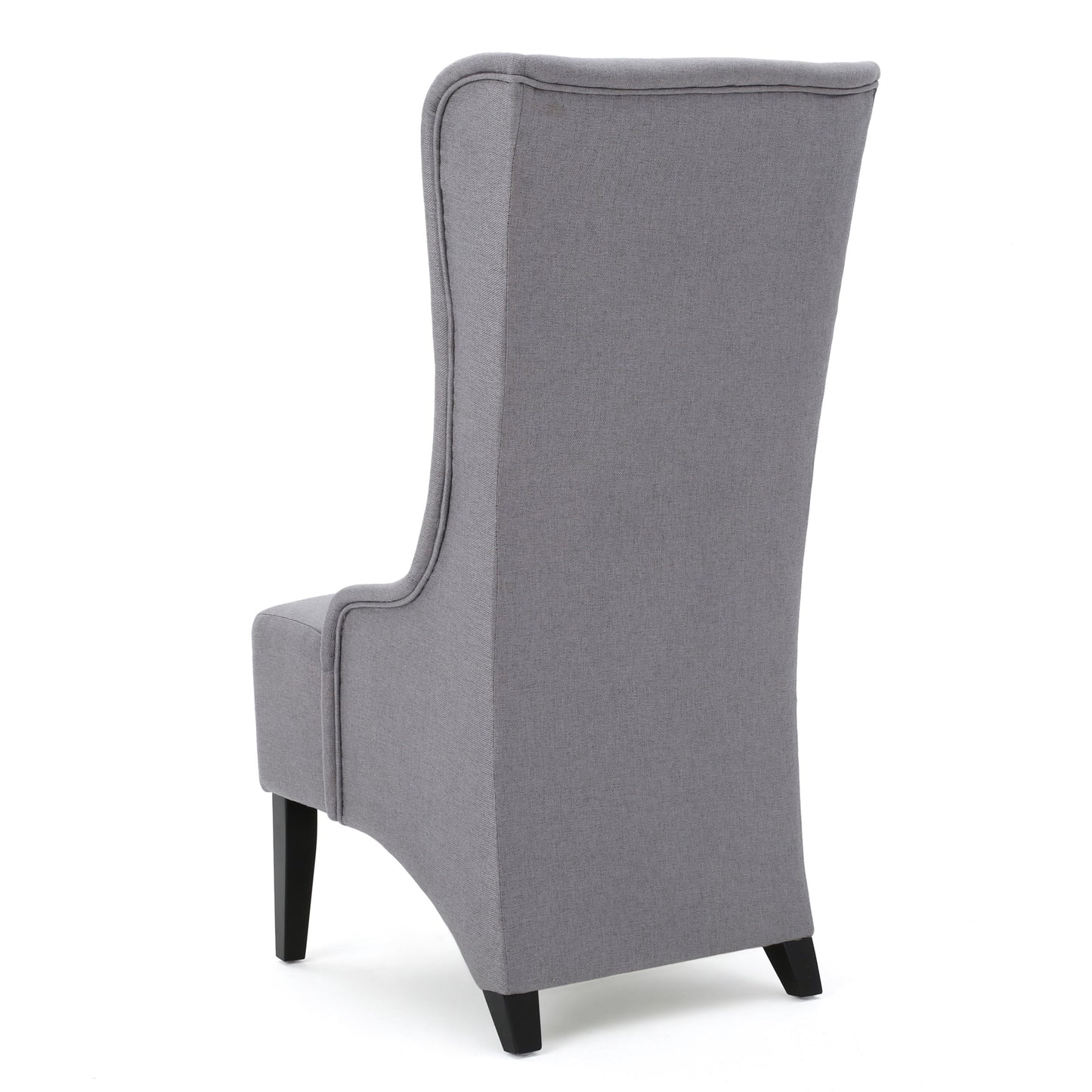 Alight - Upholstered Dining Chair With High Back And Birch Wood Legs - Light Gray