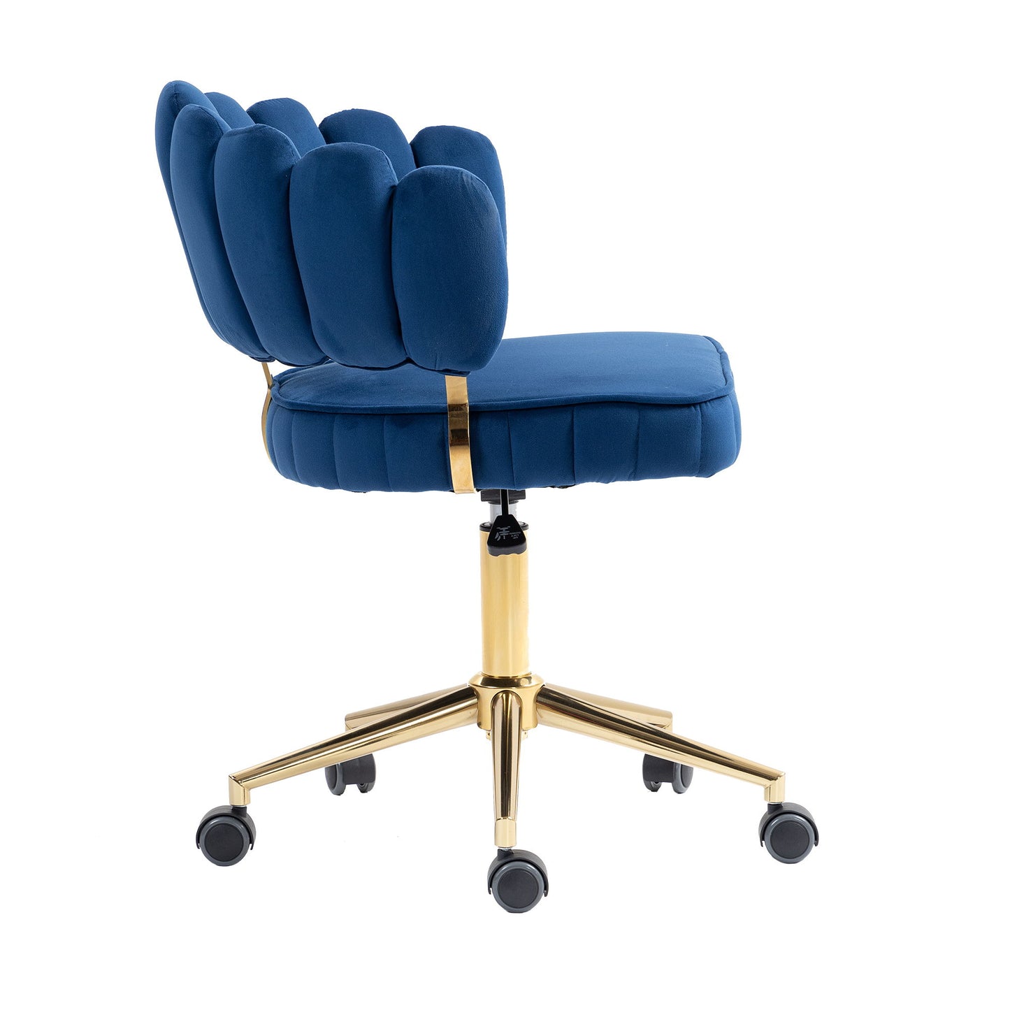 Modern Home Office Desk Chair With Adjustable Height And Swivel Wheels - Navy
