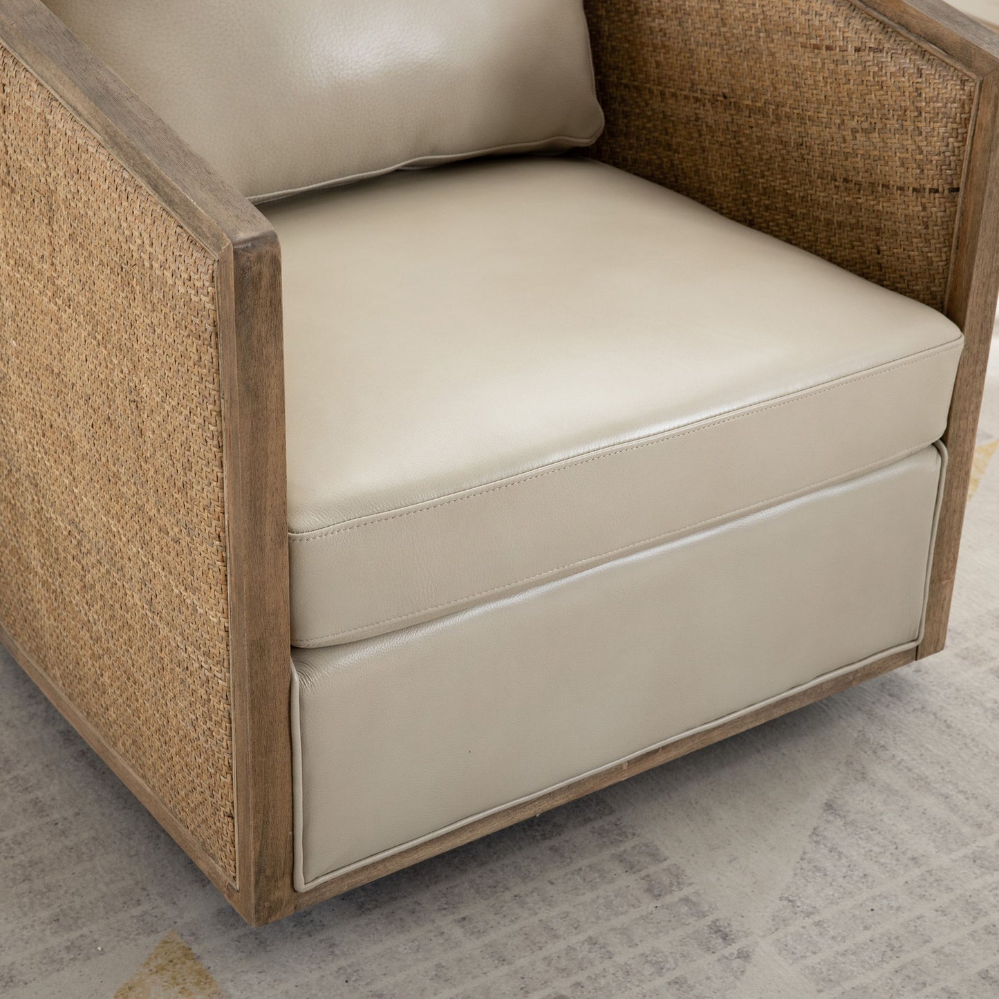 Swivel Barrel Chair, Comfy Round Accent Sofa Chair, 360 Degree Swivel - Oyster Gray