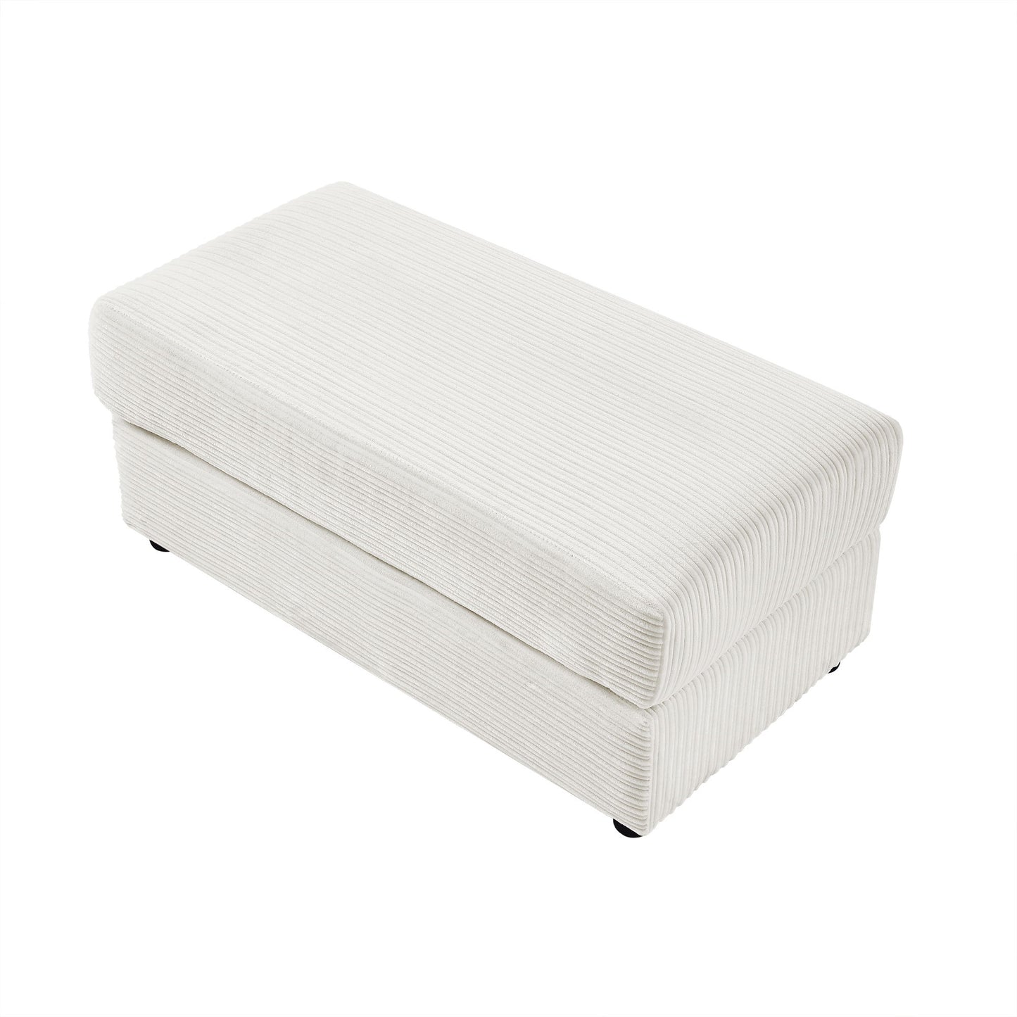 Modern Style 3 Seater Sofa Sectional Sofa Couch With Storage Space, Two Movable Ottomans, Two USB Ports, Two Cup Holders, A Phone Holder For Living Room - Beige