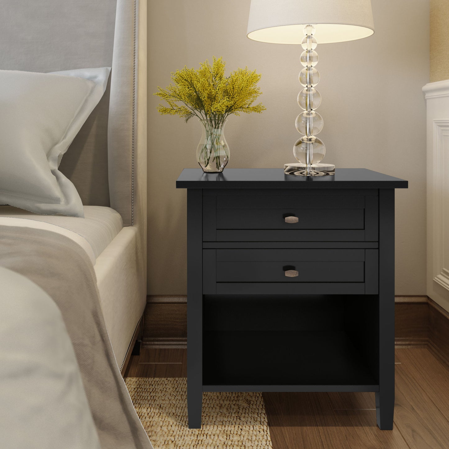 Warm Shaker - Bedside Table - Black