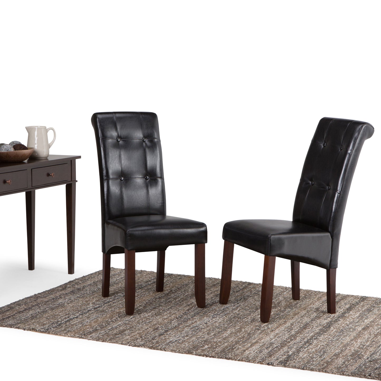 Cosmopolitan - Deluxe Tufted Parson Chair (Set of 2) - Midnight Black
