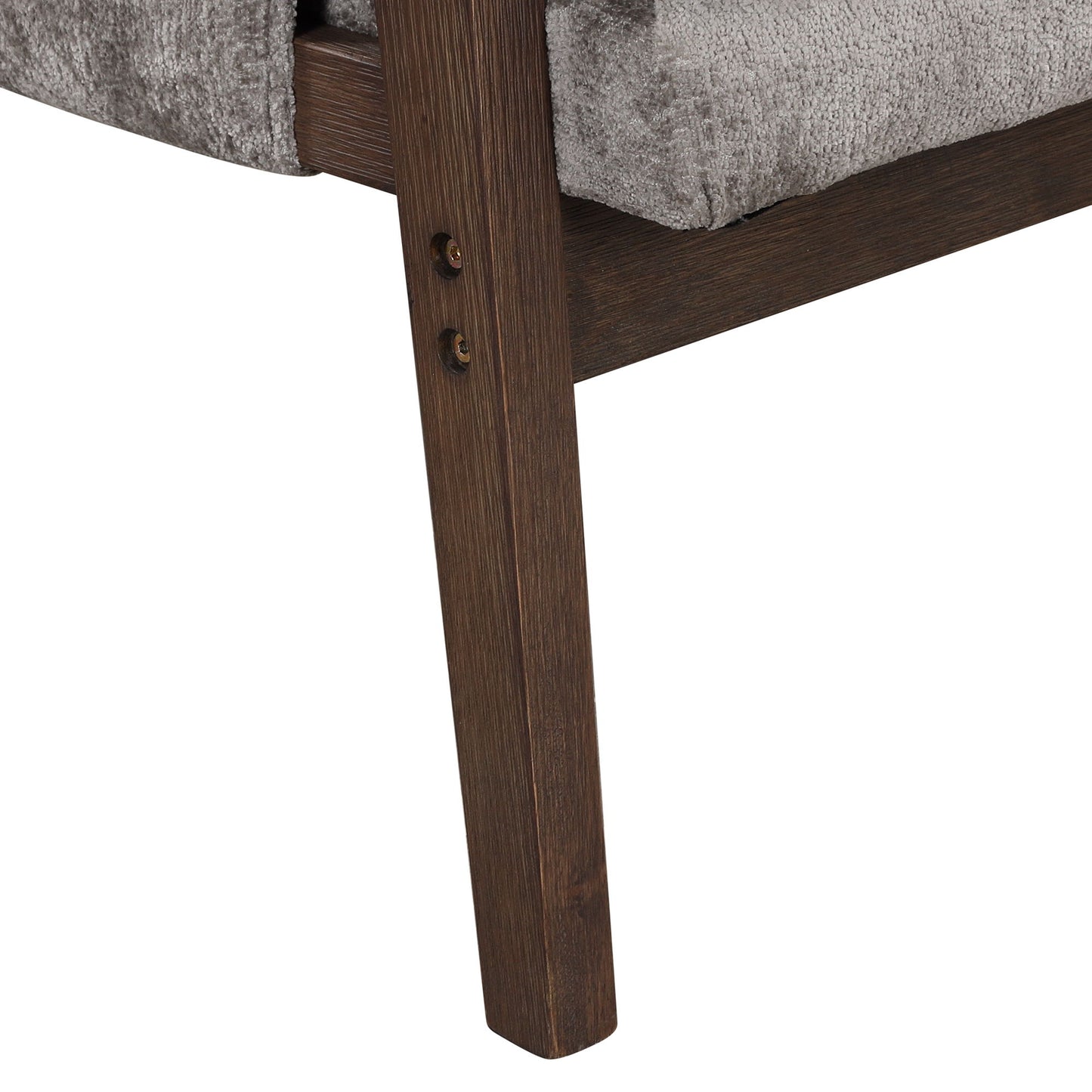 Mid-Century Modern Velvet Accent Chair, Leisure Chair With Solid Wood And Thick Seat Cushion For Living Room, Bedroom, Studio - Gray