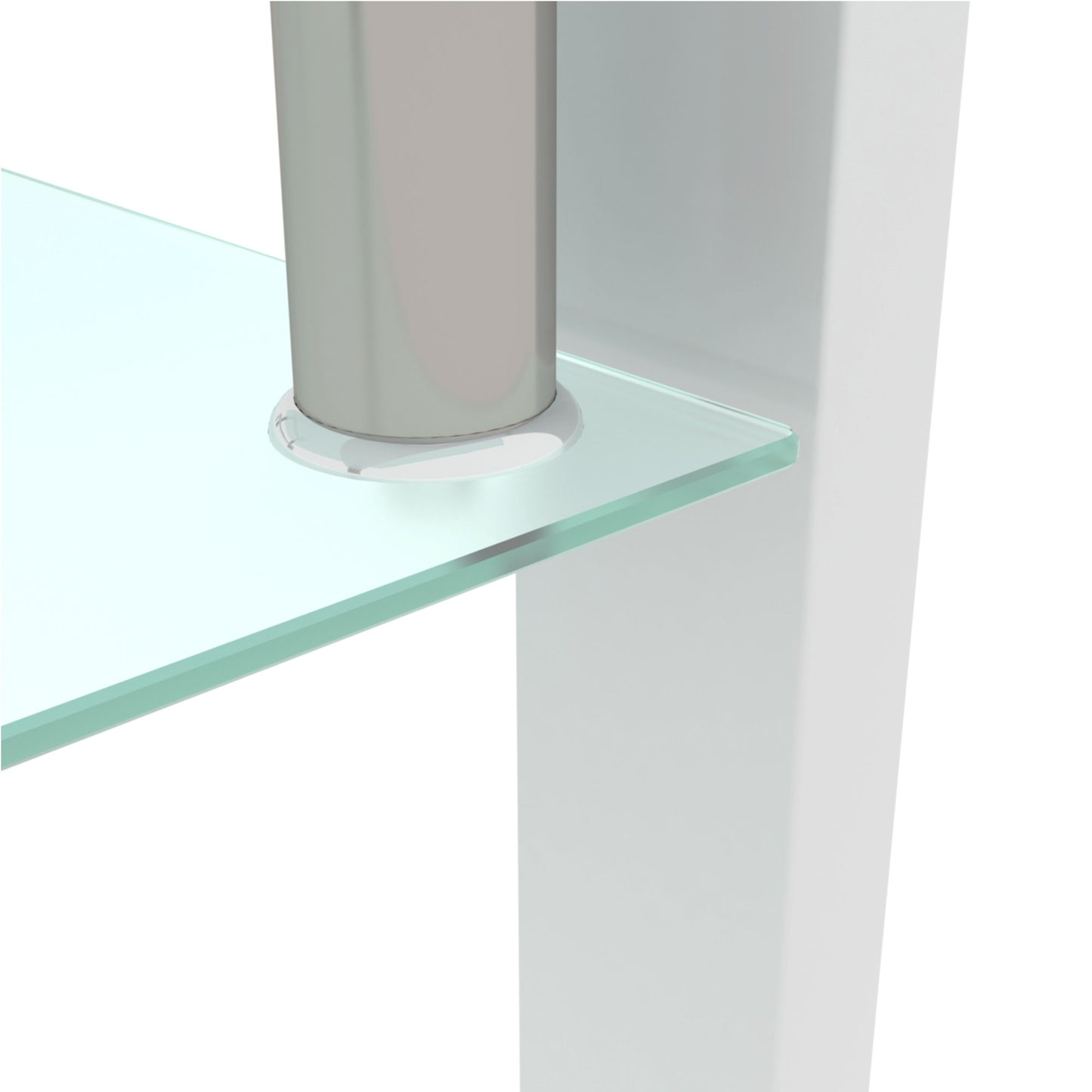 Clear Coffee Table, Modern Side Center Tables - White