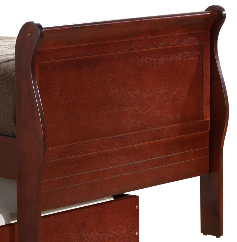 Twin Bed With Storage Classic - Cherry