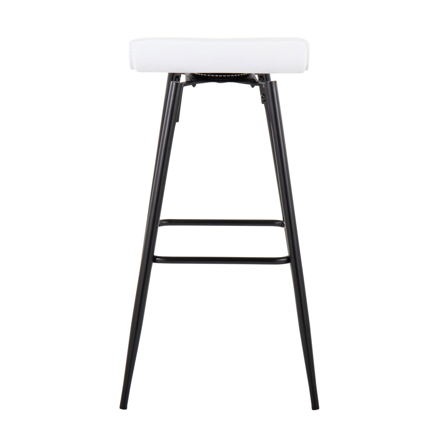 Ale - Contemporary Fixed Height Bar Stool (Set of 2) - White / Black