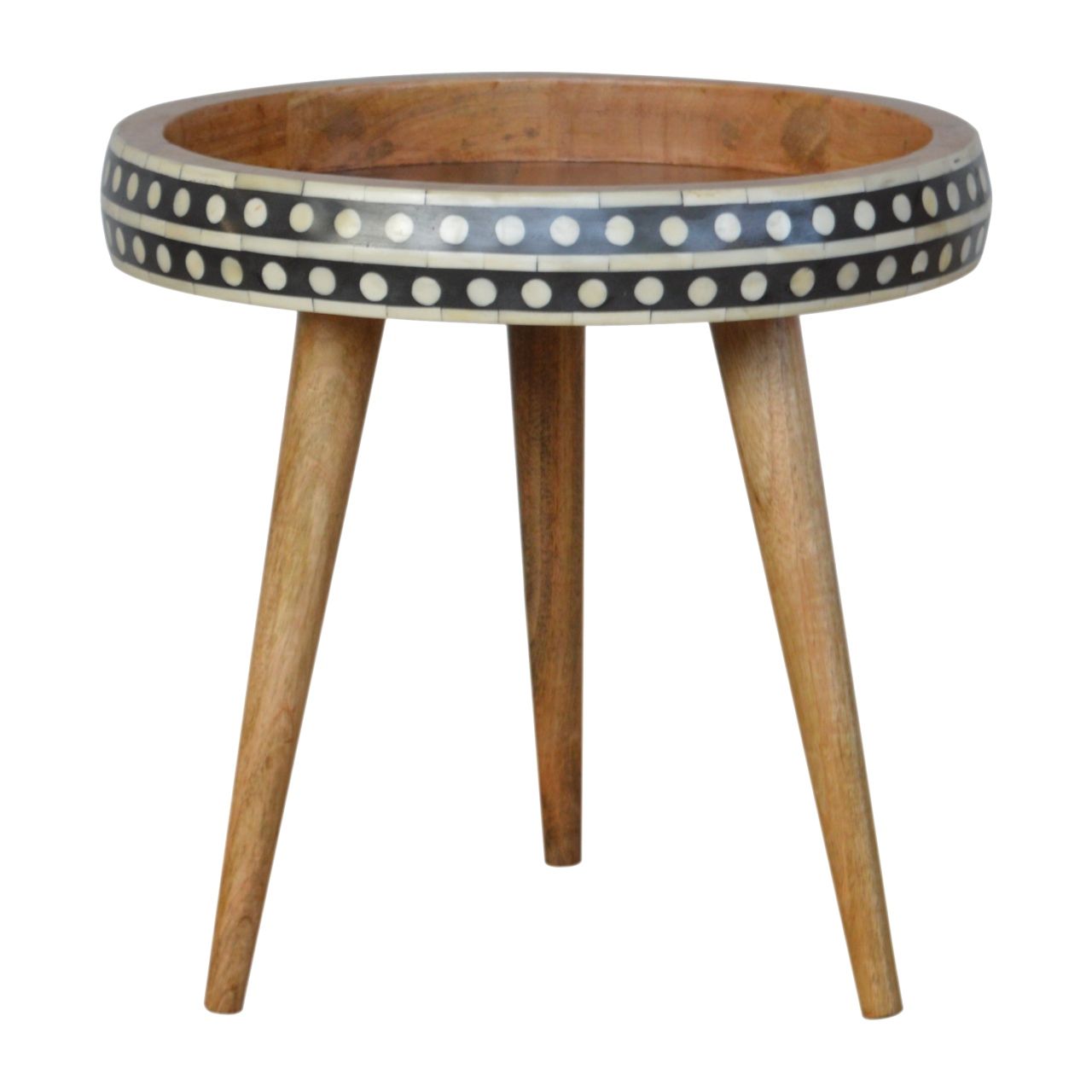 Small Dotted End Table - Oak