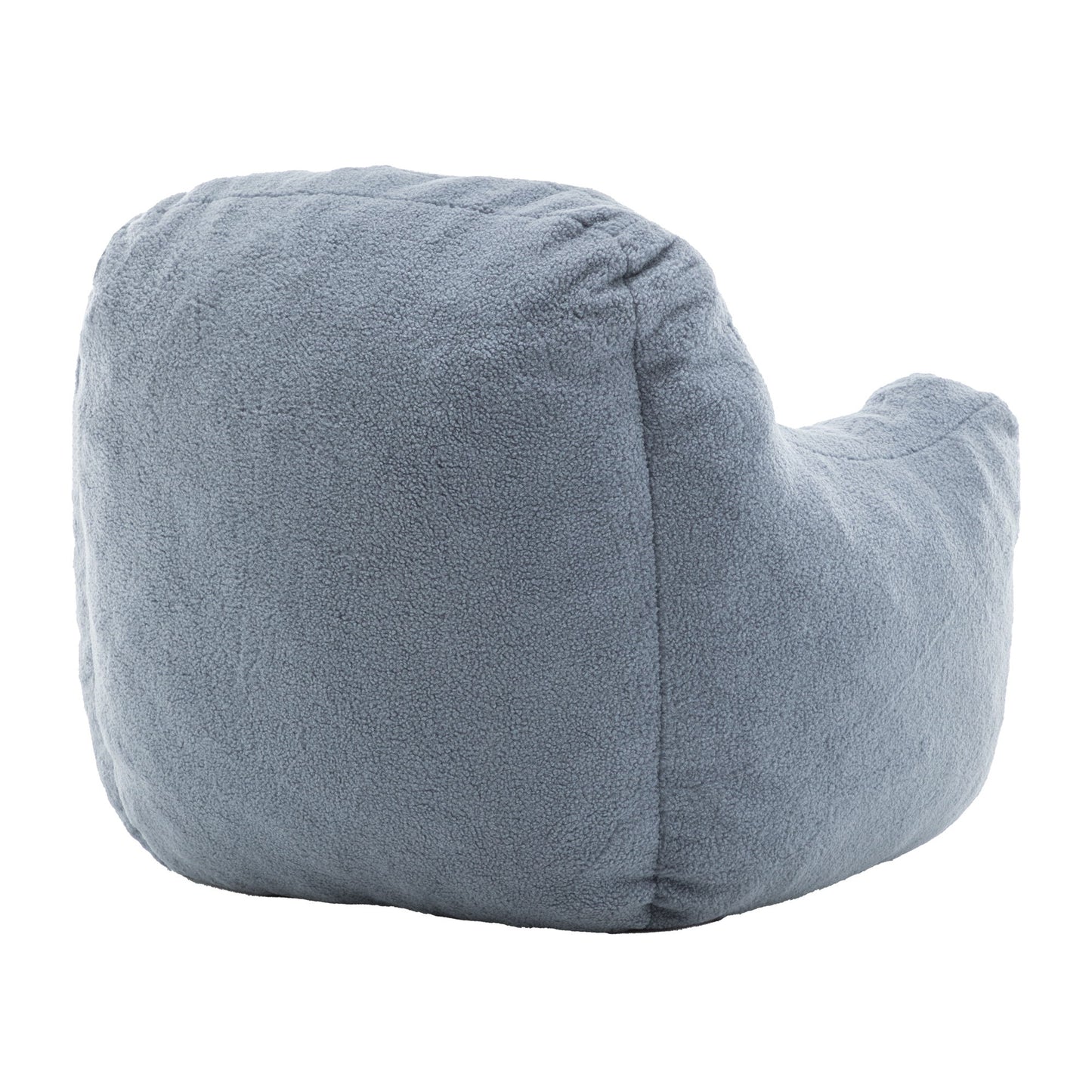Comfy Bean Bag Chair With Filler, Tufted Memory Foam Sofa Teddy Fabric, Fluffy And Cozy Seating For Dorm, Apartment, Or Living Room - Light Blue
