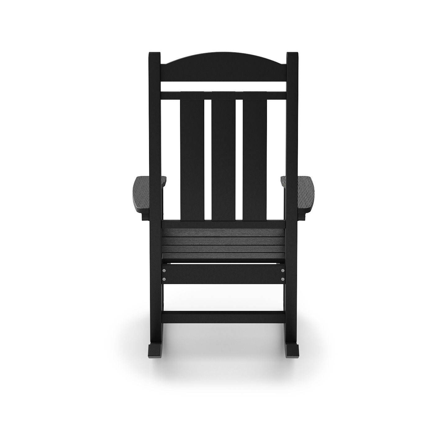 Traditional Porch Rocker Classic HDPE Poly Lumber For Porch, Patio, And Garden Comfort - Black