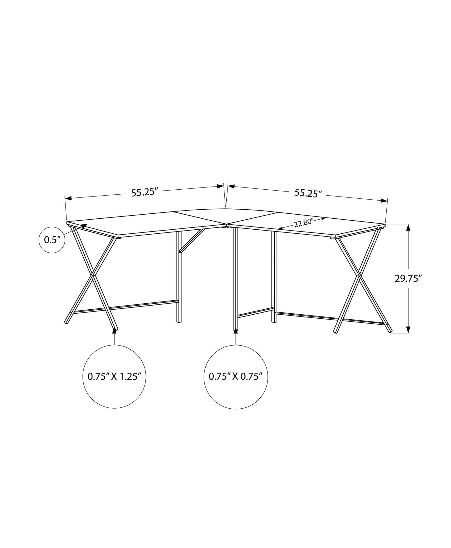 Computer Desk, Home Office, Corner, L Shape, Laptop, Contemporary / Modern - Gray