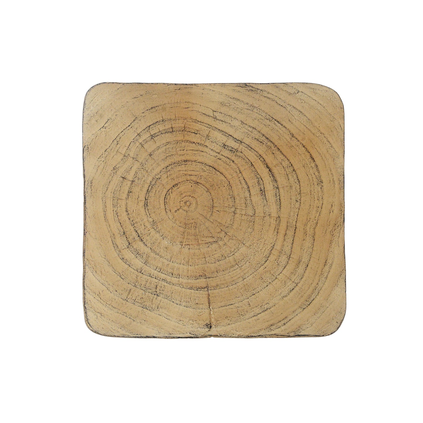 Mgo Twist Shape Side Table With Wood - Like Texture - Natural