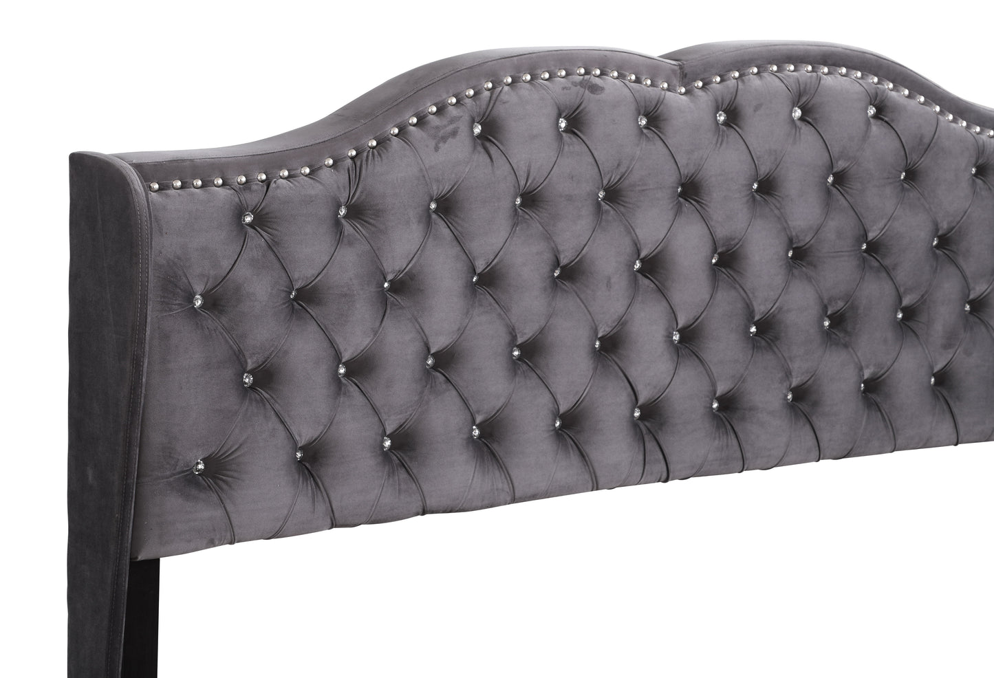 Queen Upholstered Transitional Bed - Gray