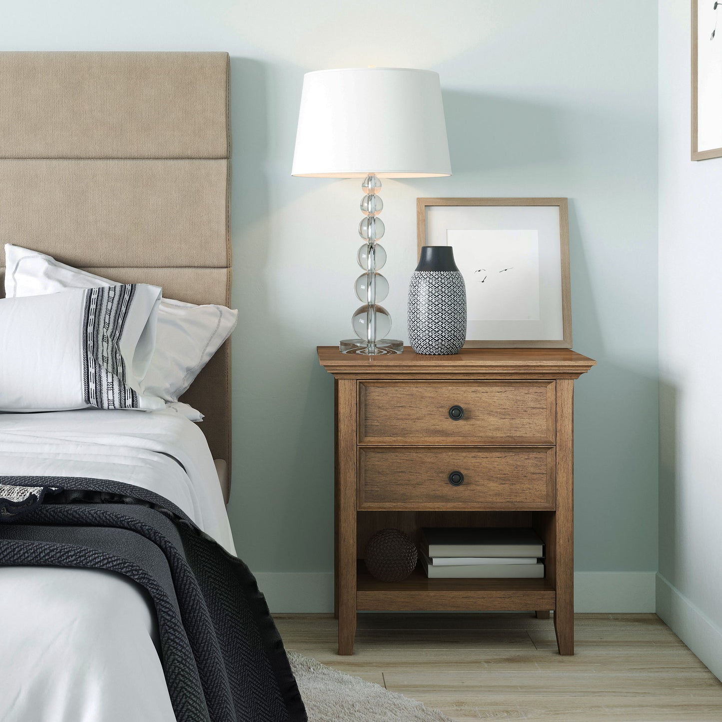 Amherst - Bedside Table - Rustic Natural Aged Brown