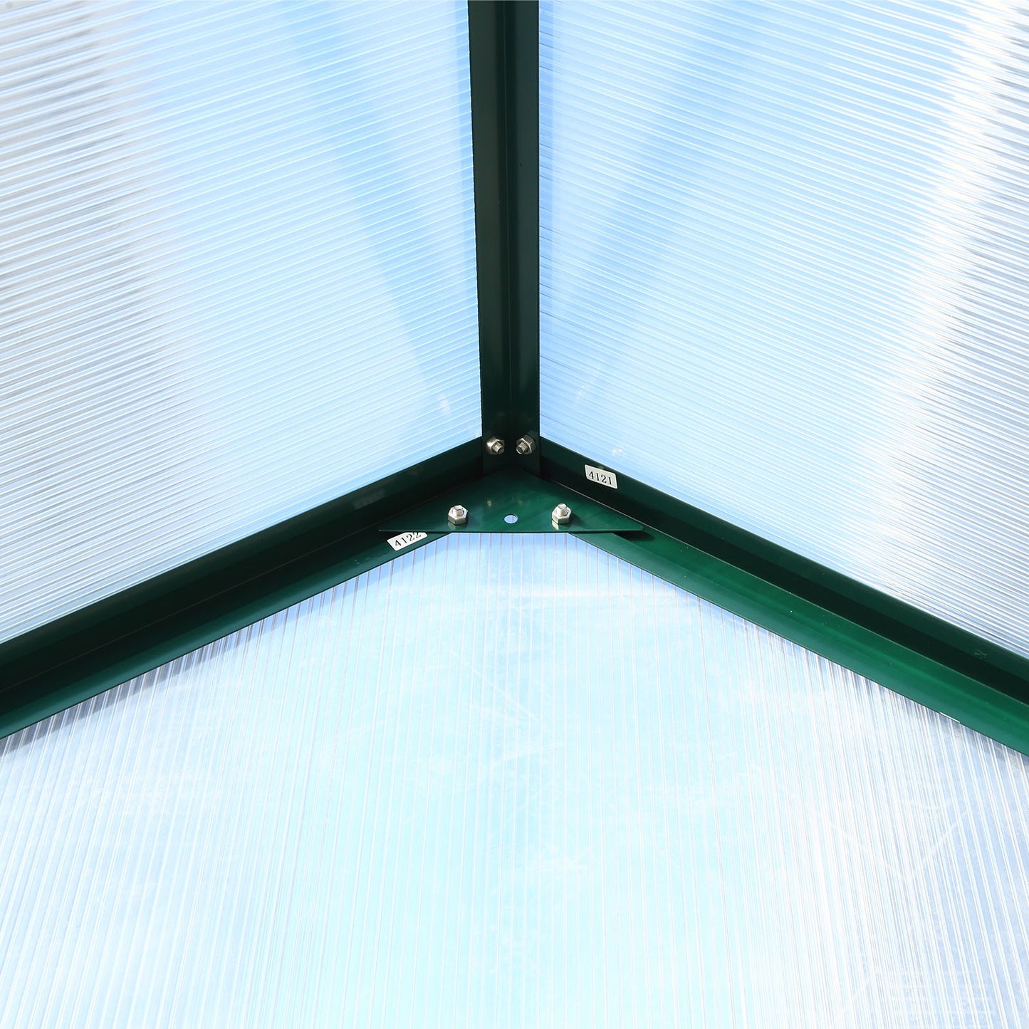 6.3'x6.2'x7' Polycarbonate Greenhouse, Heavy Duty Outdoor Aluminum Walk-In Green House Kit With Rain Gutter, Vent And Door For Backyard Garden - Green