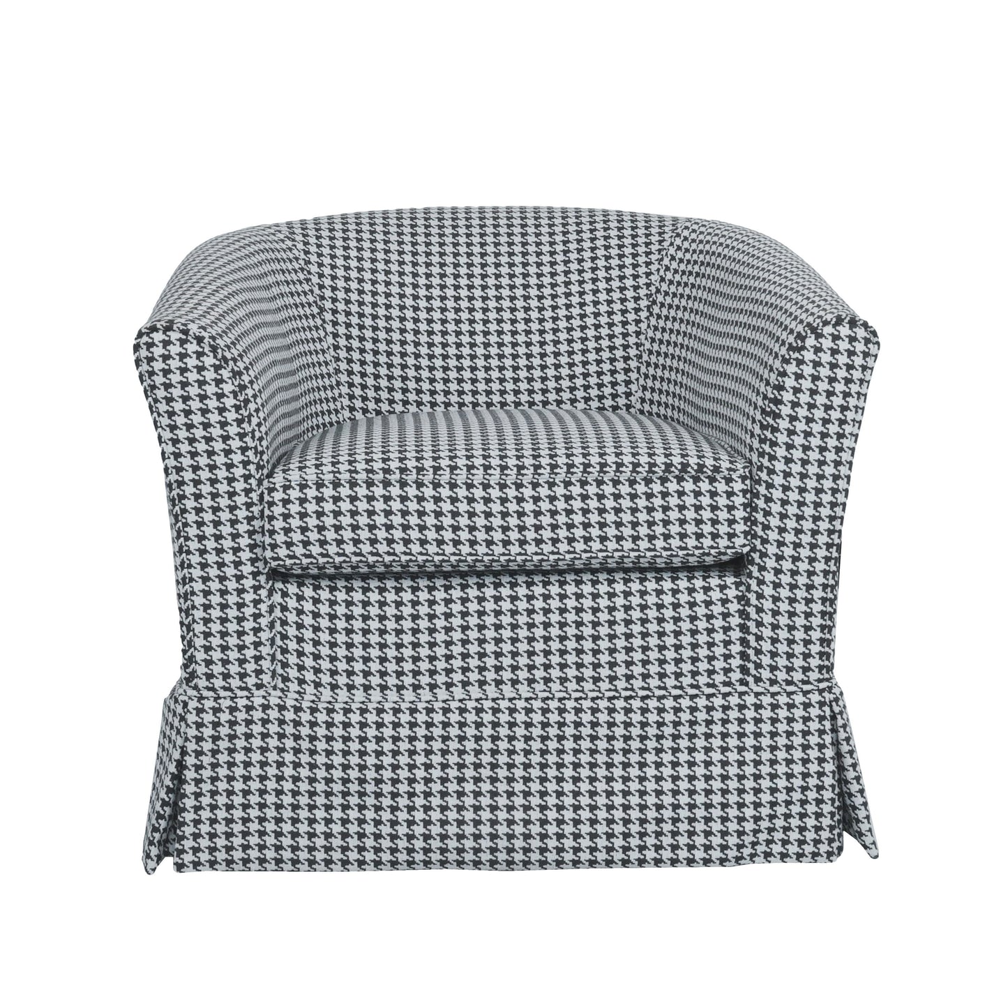 Zeniqua - Upholstered Swivel Chair With Loose Cover - White - Black