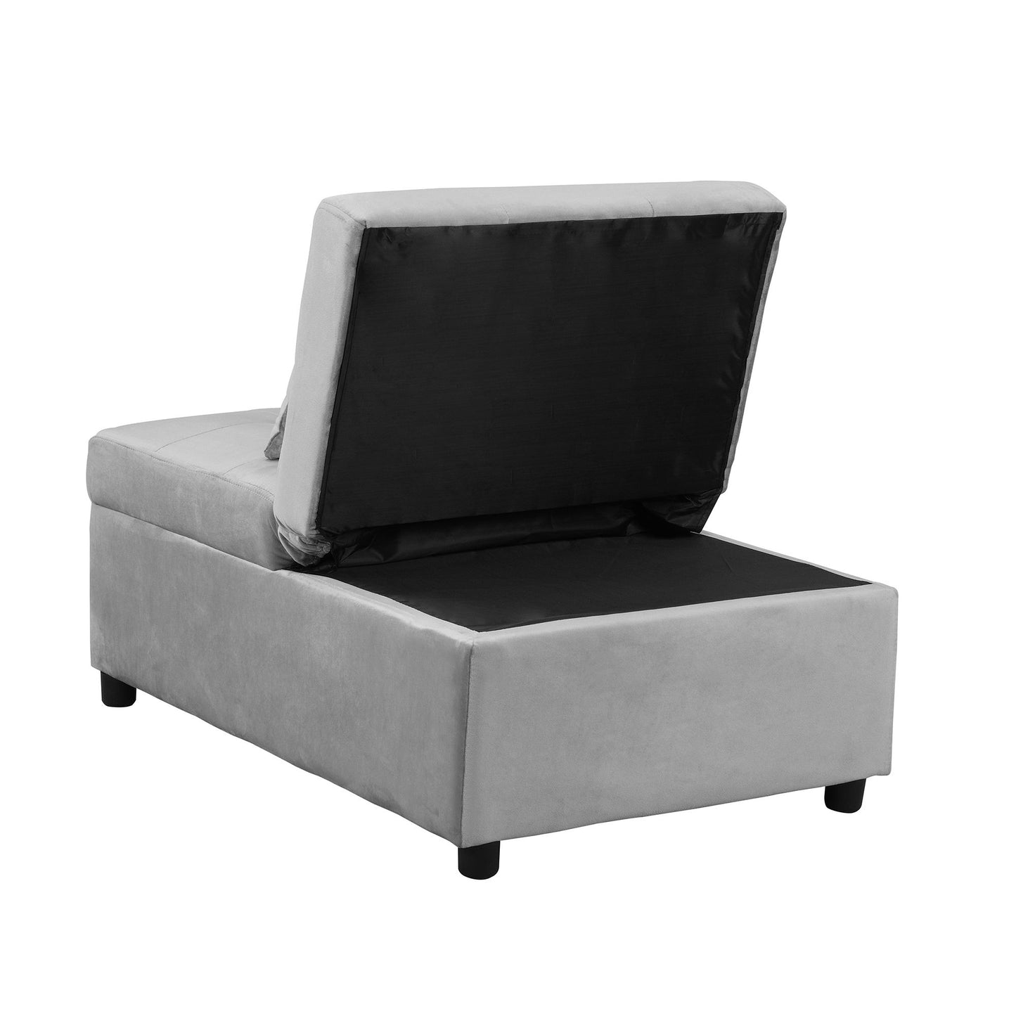 Stylish Folding Ottoman Sofa Bed With Multifunctional Design - Gray