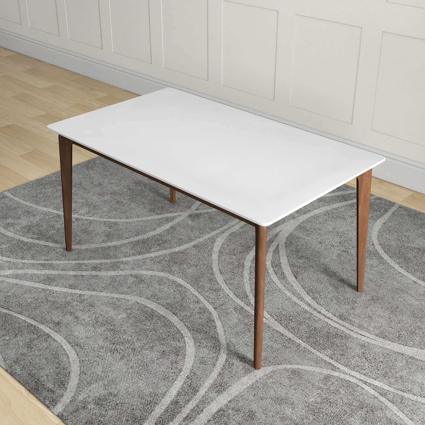 Lindsey - White Top Dining Table - Brown / White