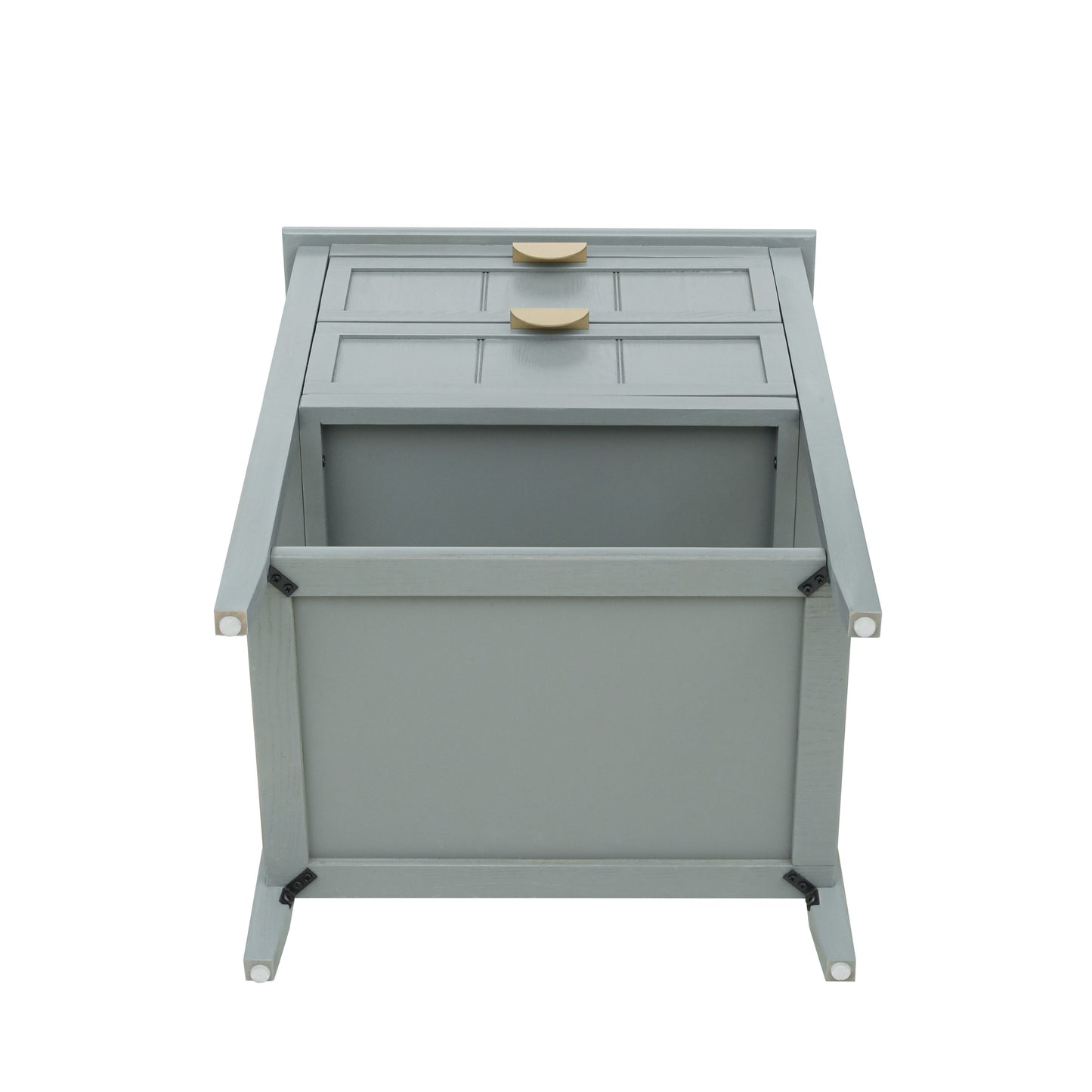 2 Drawer Side Table, American Style, End Table, Suitable For Bedroom, Living Room, Study - Light Gray