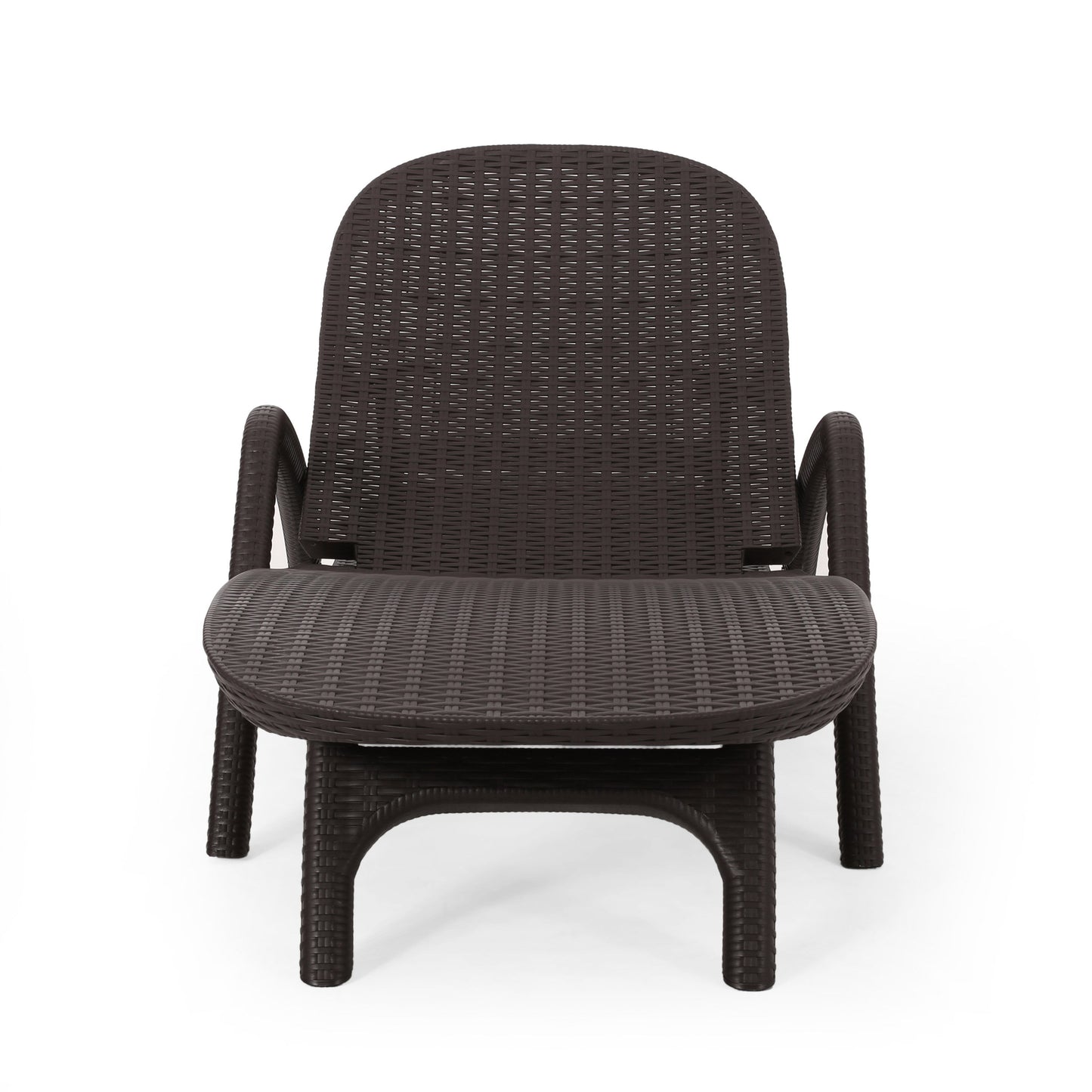 Polypropylene Resin Chaise Lounge With Hand Crafted Details - Dark Brown