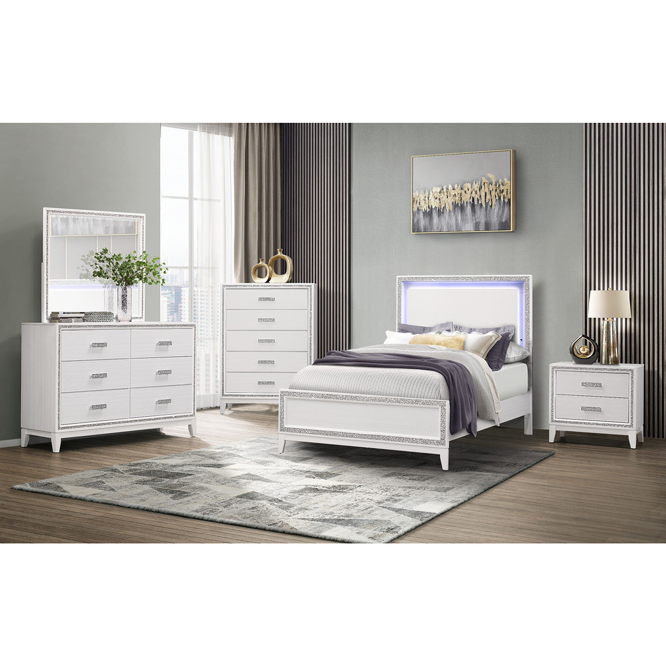 Almera - Glitter Chest - White