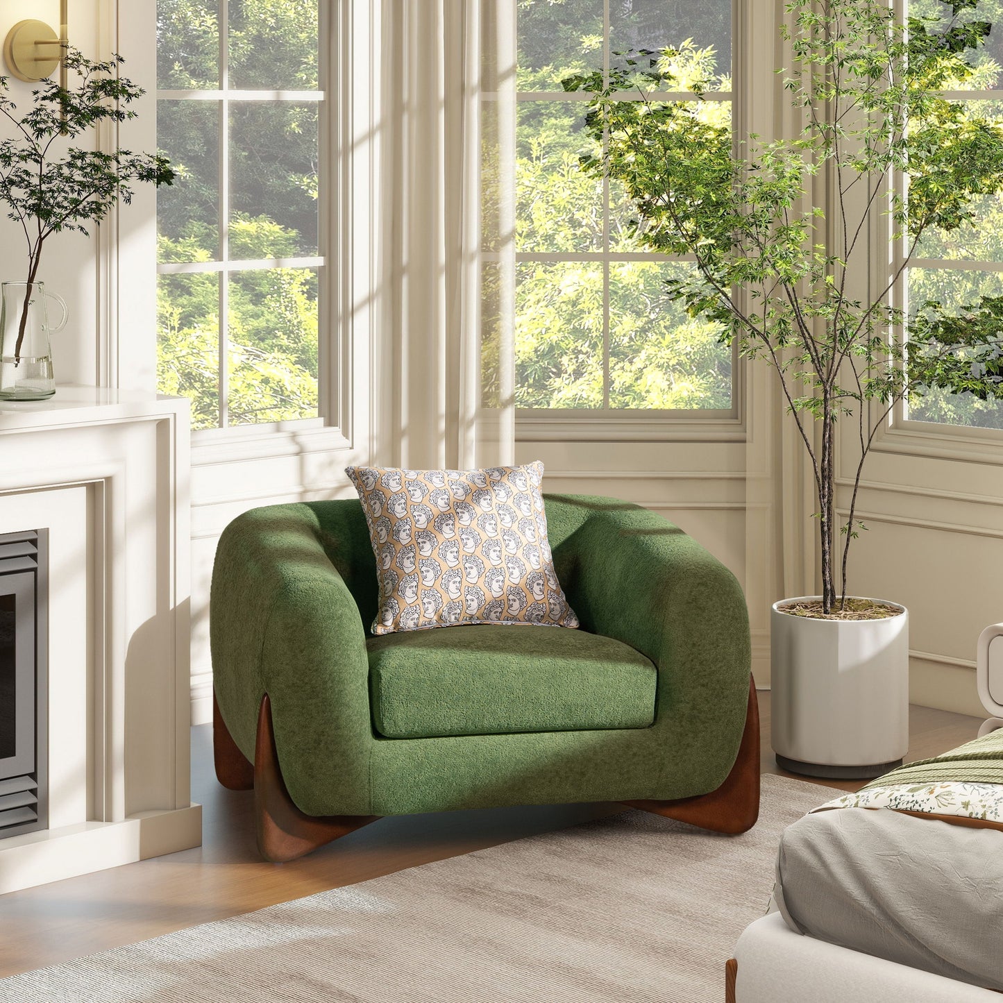 Alpine - Sherpa Arm Chair - Moss Green
