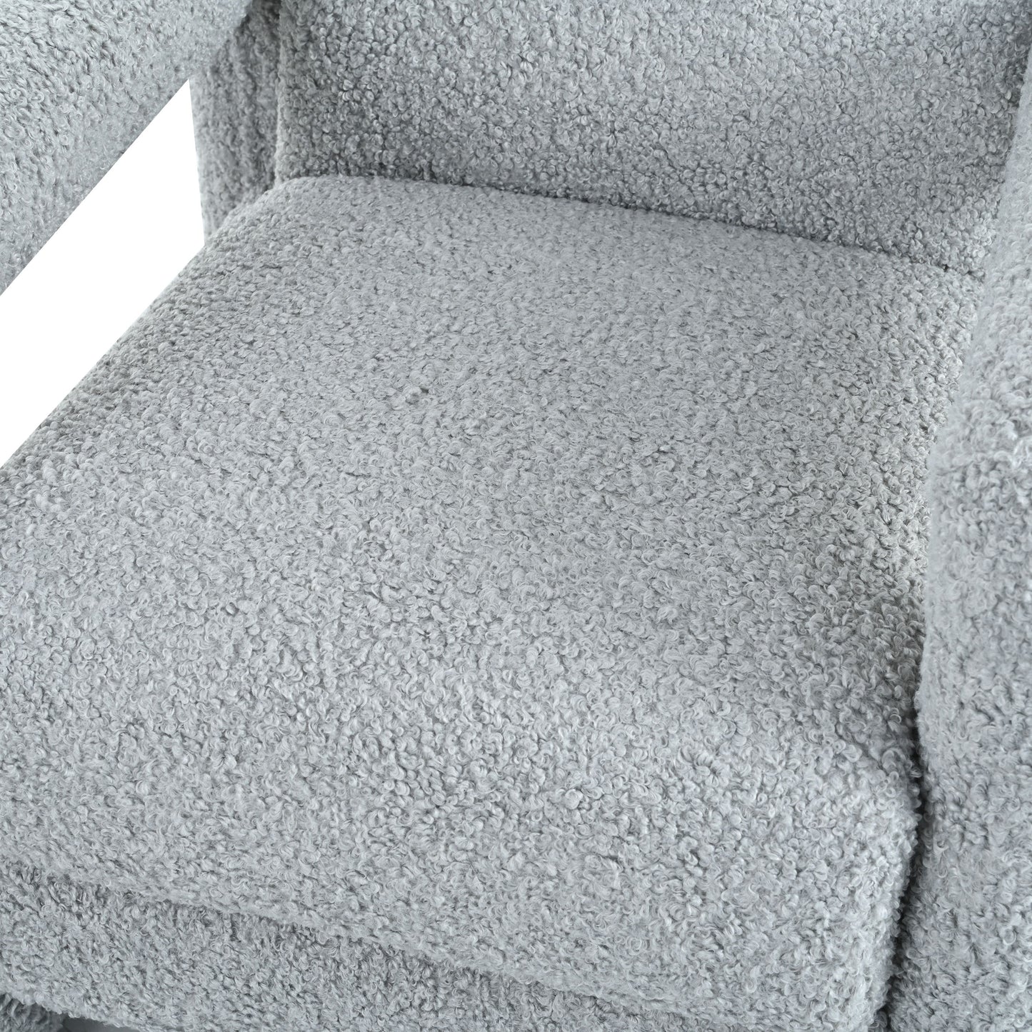 Push Back Recliner Armchair Upholstered Single Sofa With Adjustable Backrest For Living Room - Light Gray