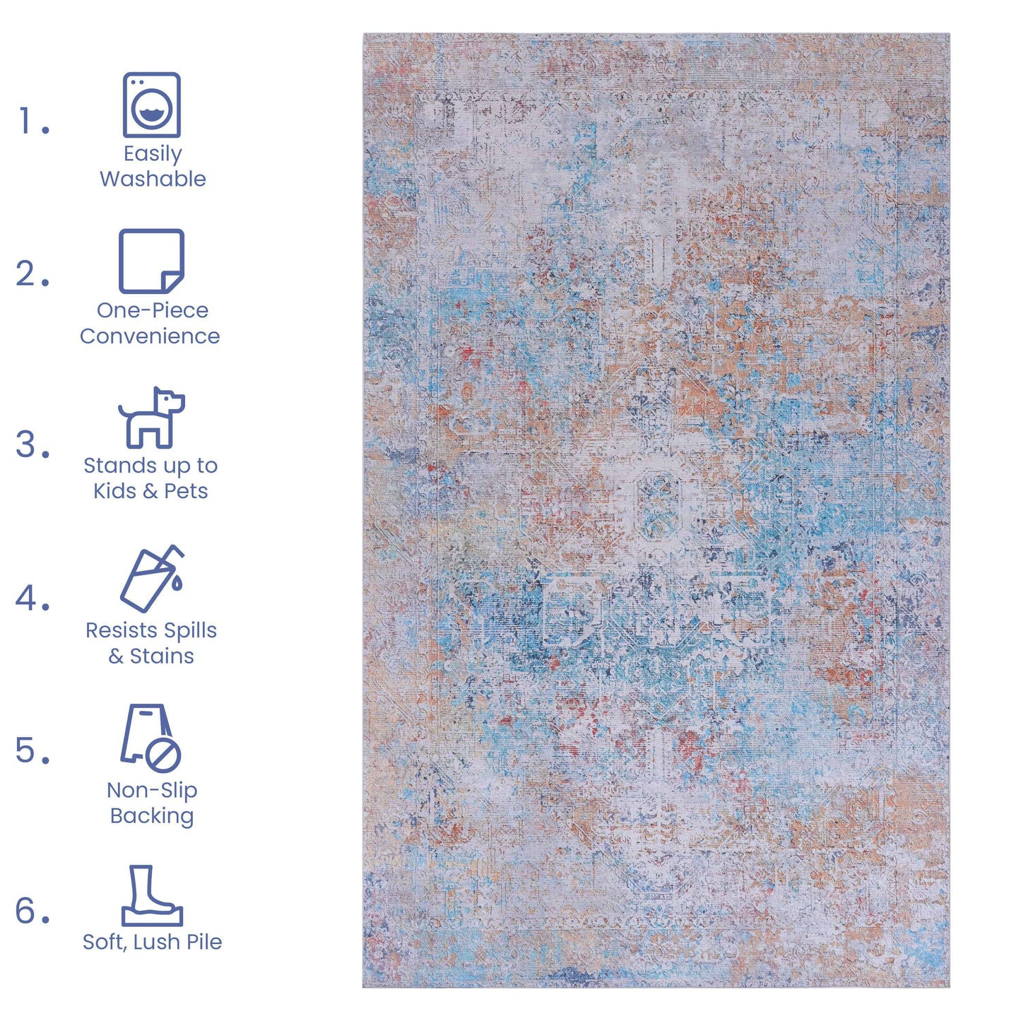 Maval - 9' X 12' Washable Area Rug - Yellow