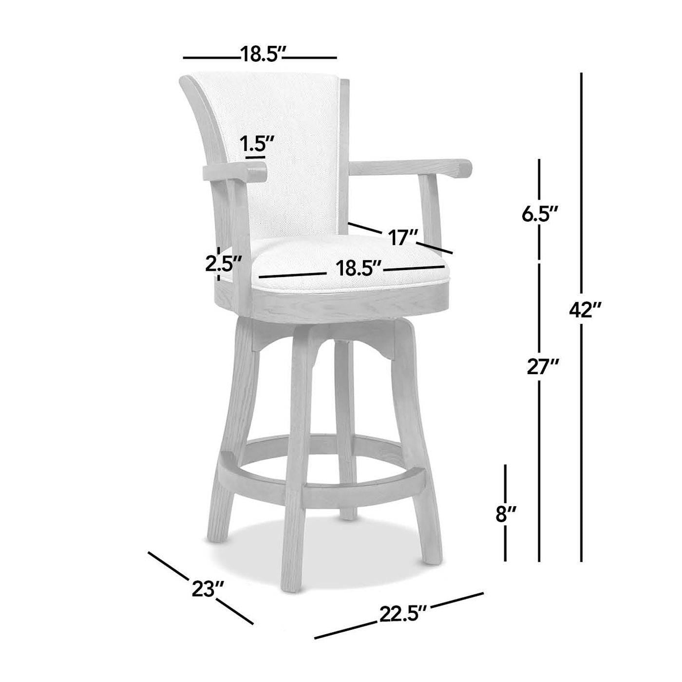 Williams - Swivel Counter Height Bar Stool - Vintage Black Brown